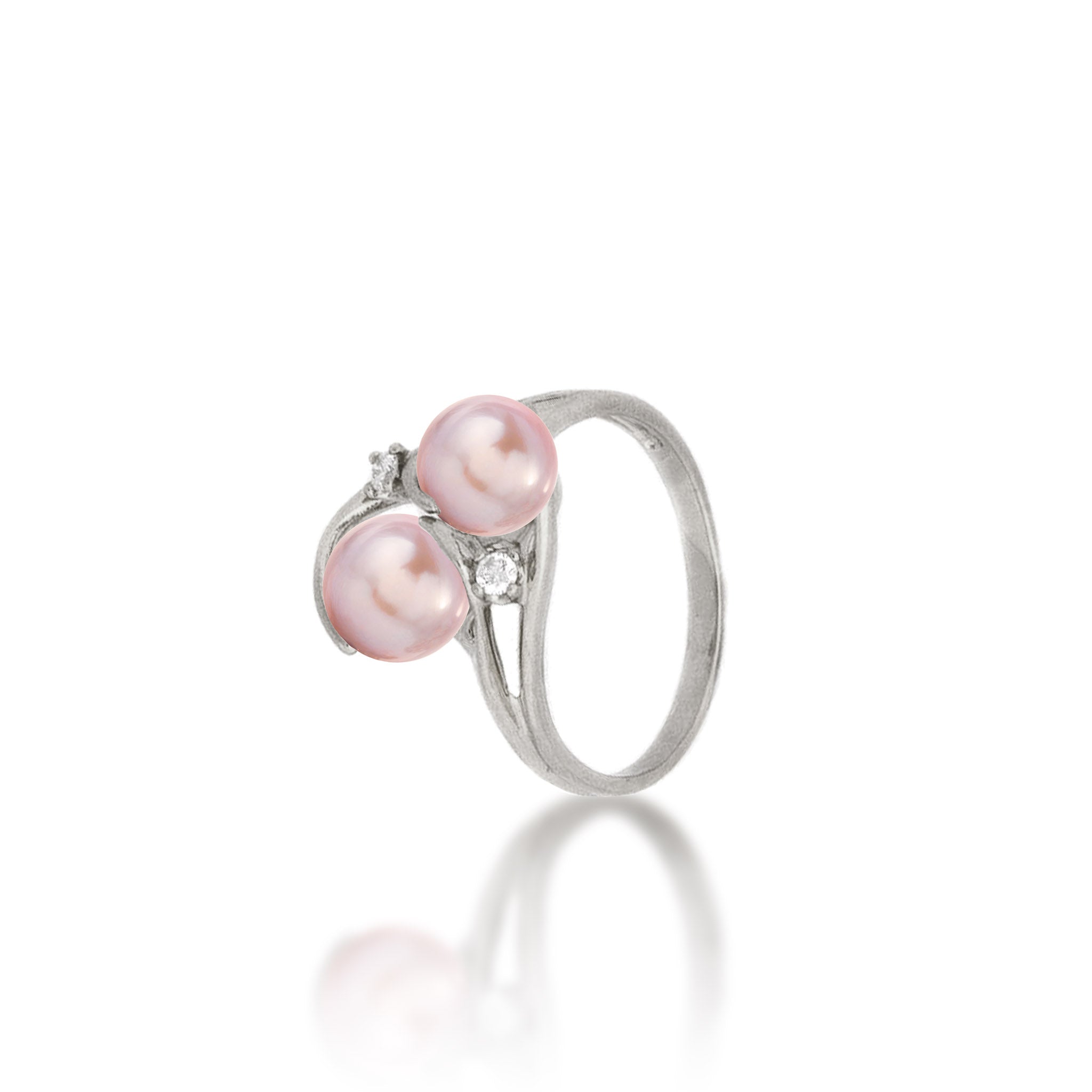 Pick A Pearl Ring in White Gold with Diamonds
