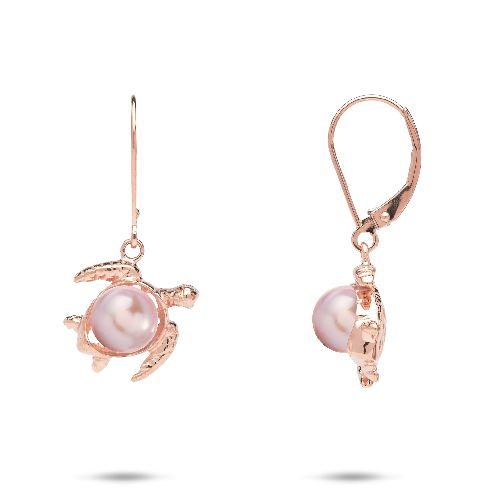 Pick A Pearl Honu Earrings in Rose Gold