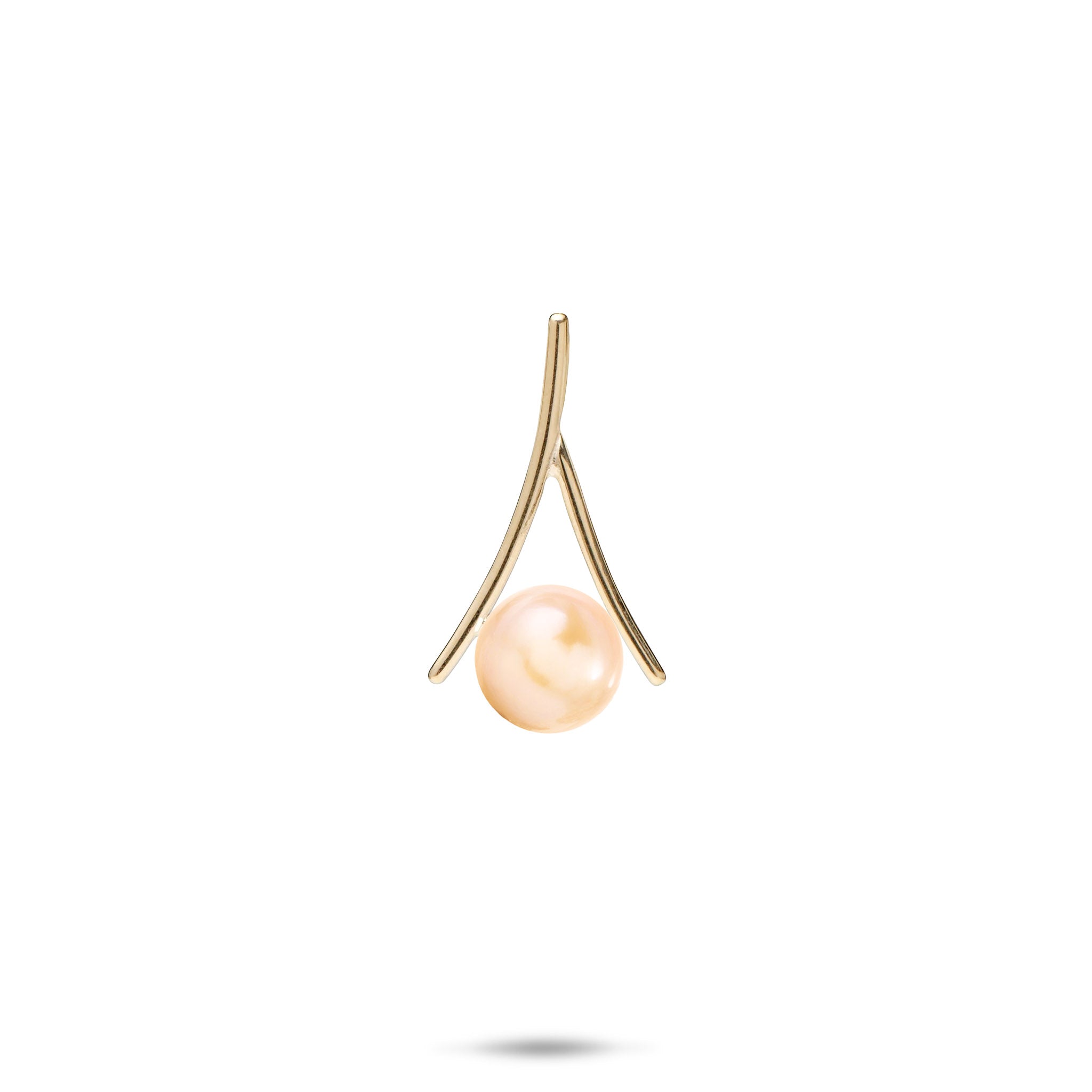 Pick A Pearl Wishbone Pendant in Gold
