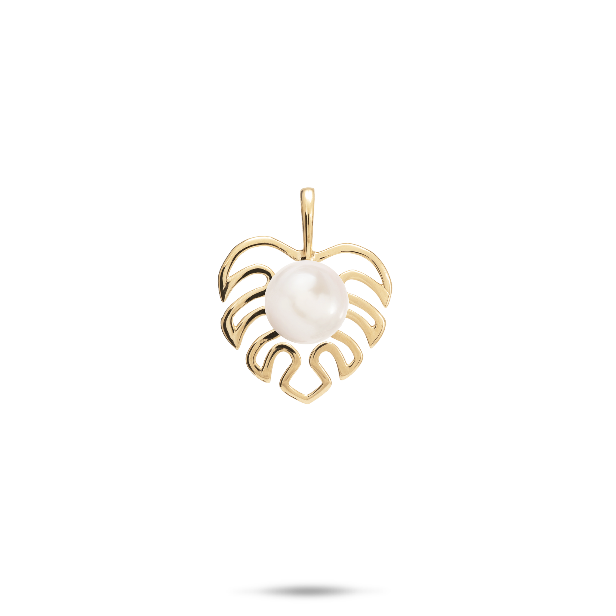 Pick A Pearl Monstera Pendant in Gold - 14mm