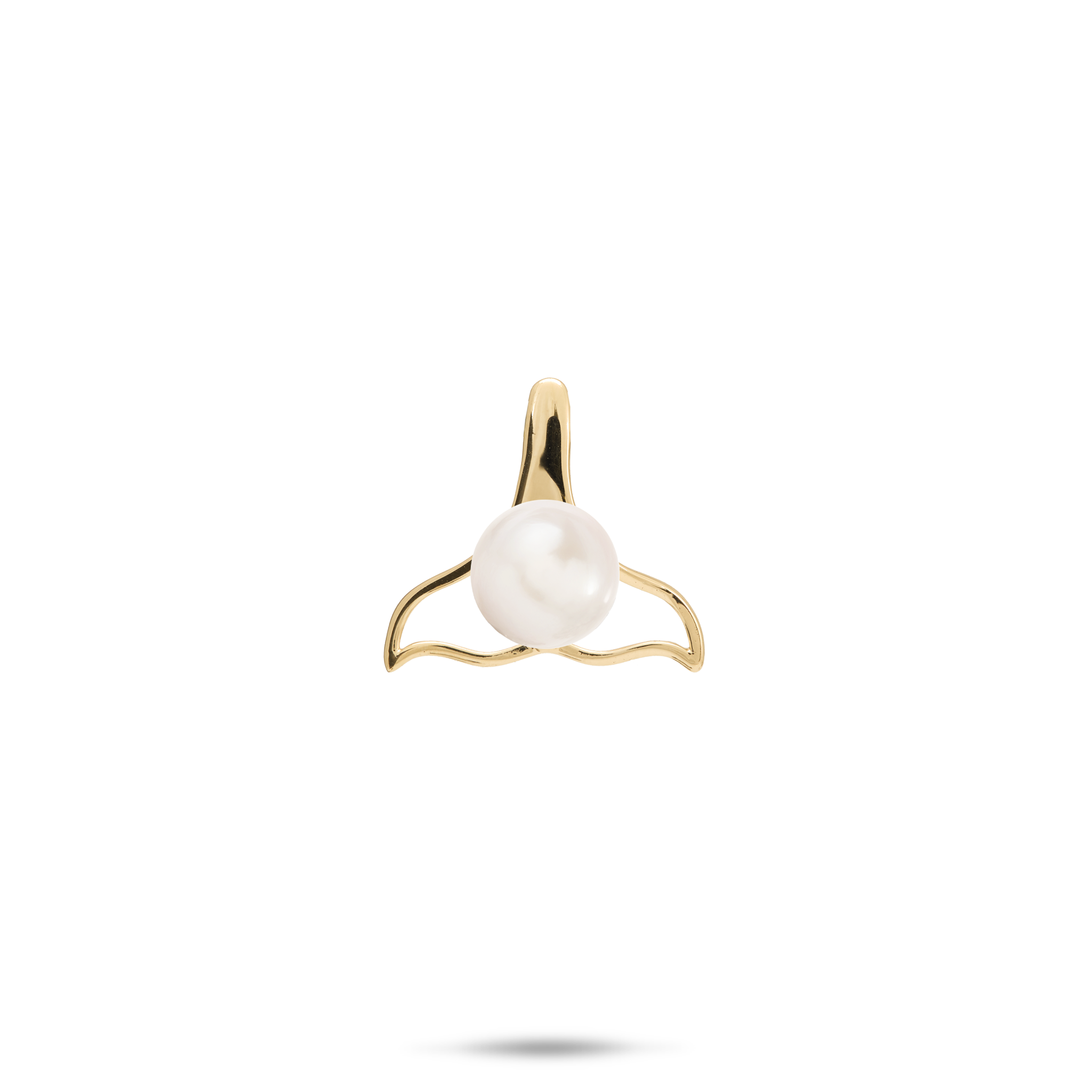 Pick A Pearl Whale Tail Pendant in Gold - 14mm
