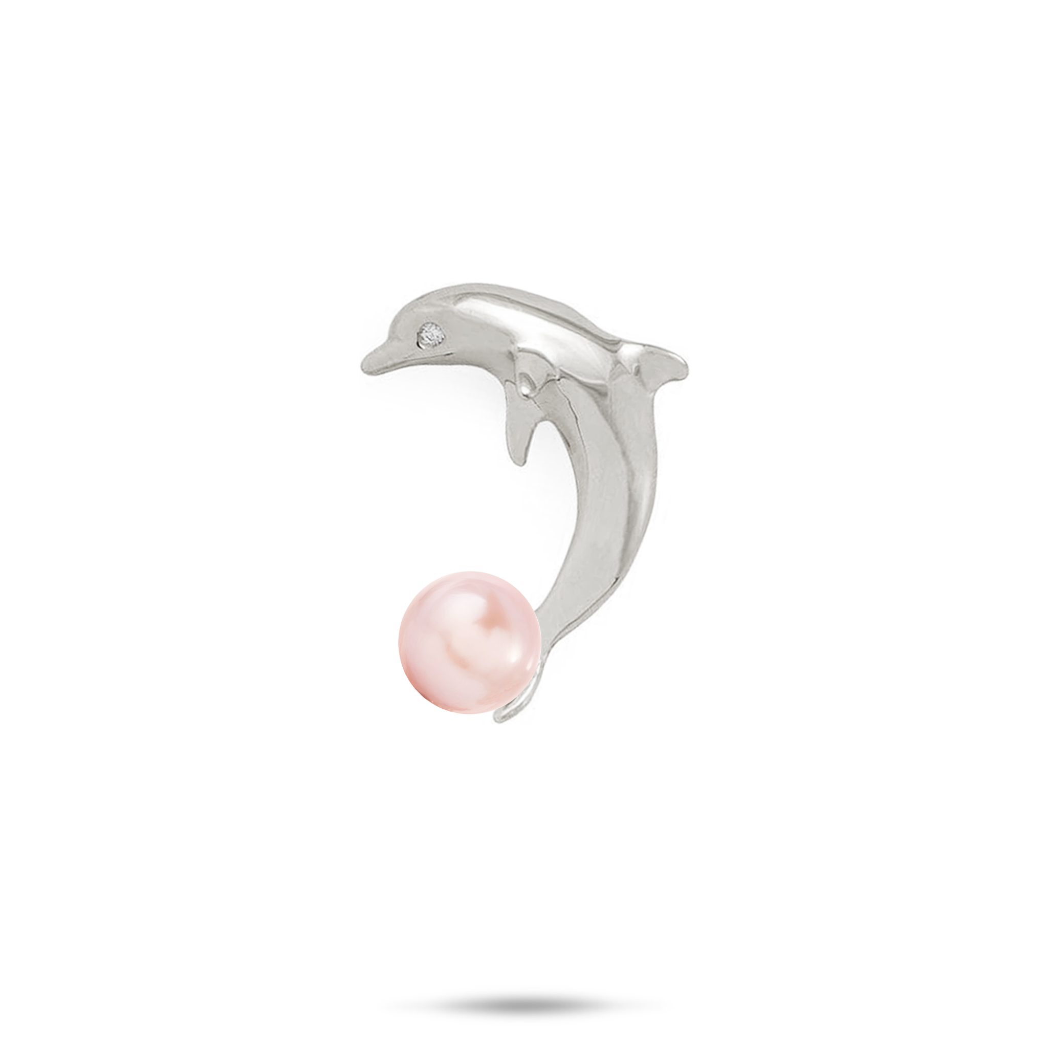 Pick A Pearl Dolphin Pendant in White Gold with Diamond