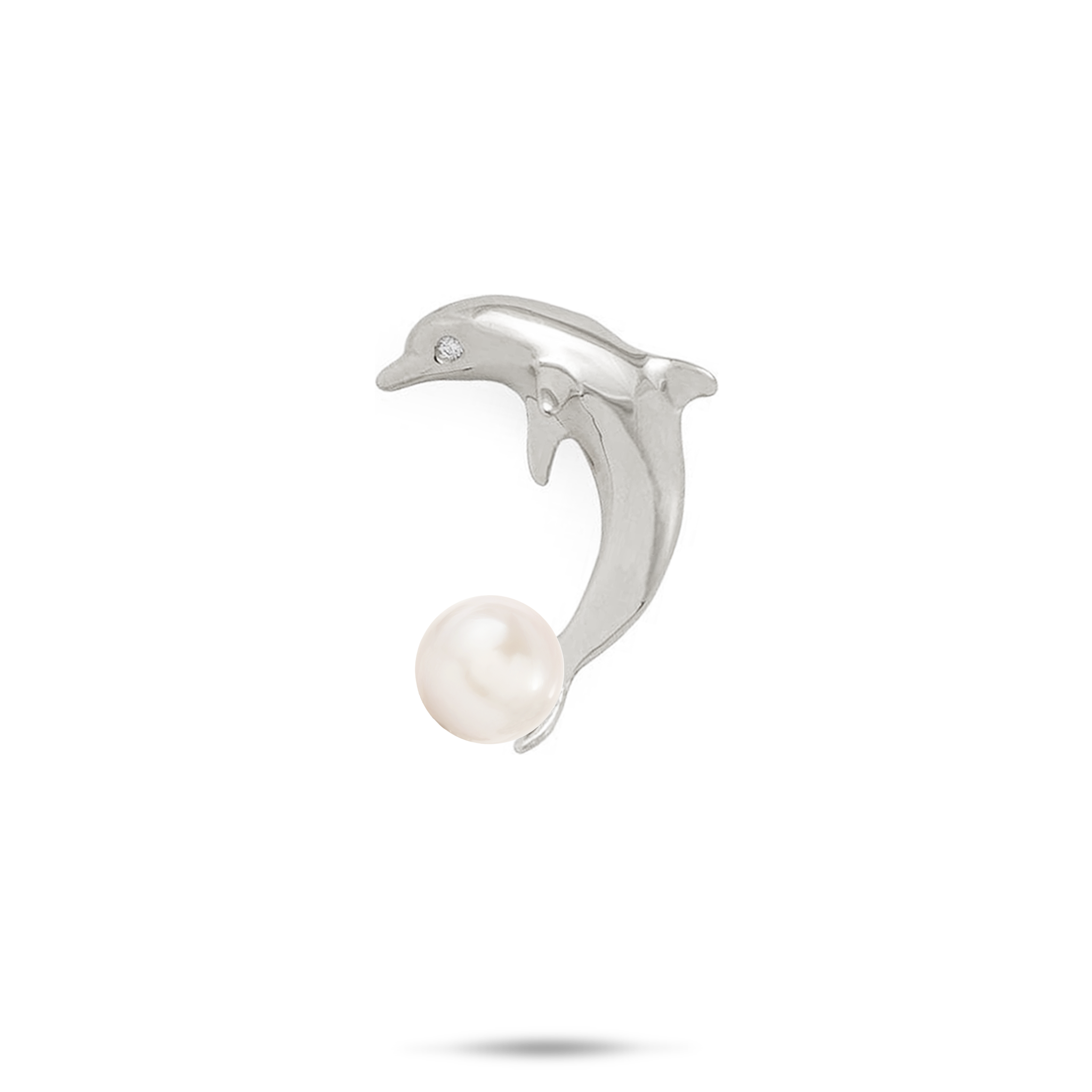 Pick A Pearl Dolphin Pendant in White Gold with Diamond