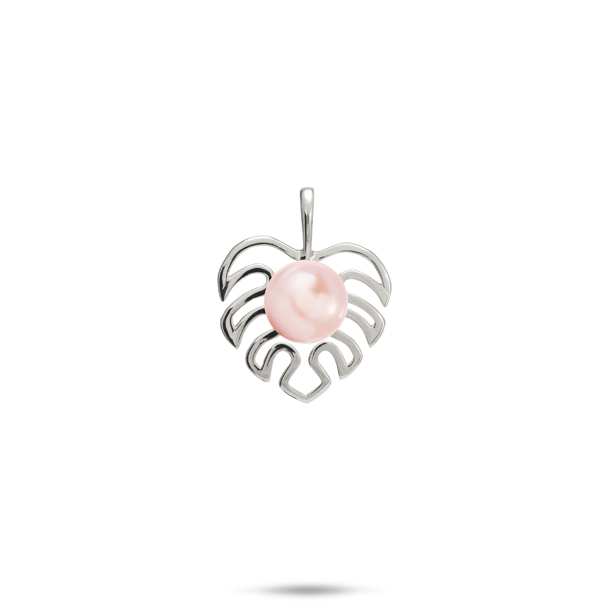 Pick A Pearl Monstera Pendant in White Gold - 14mm