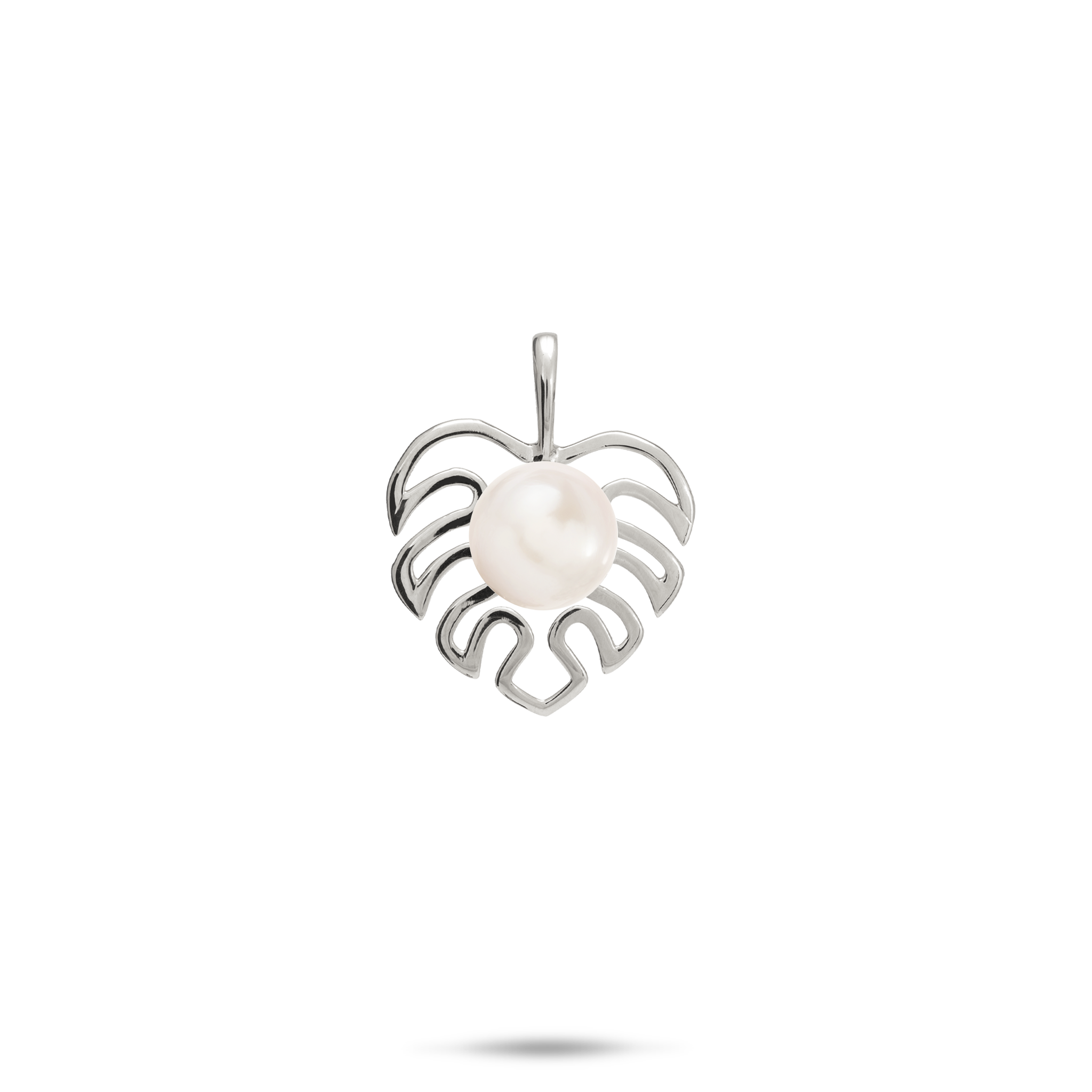 Pick A Pearl Monstera Pendant in White Gold - 14mm