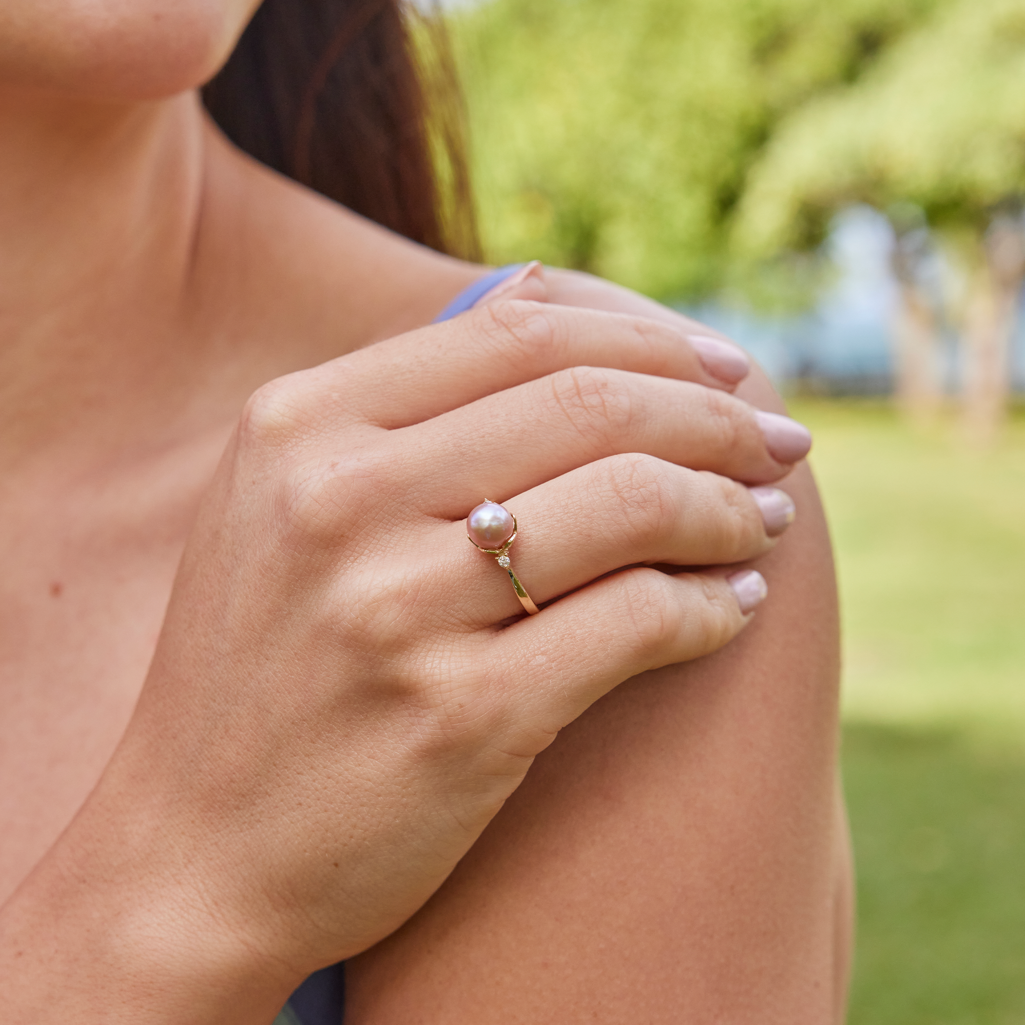 Pick A Pearl Ring in Gold with Diamond