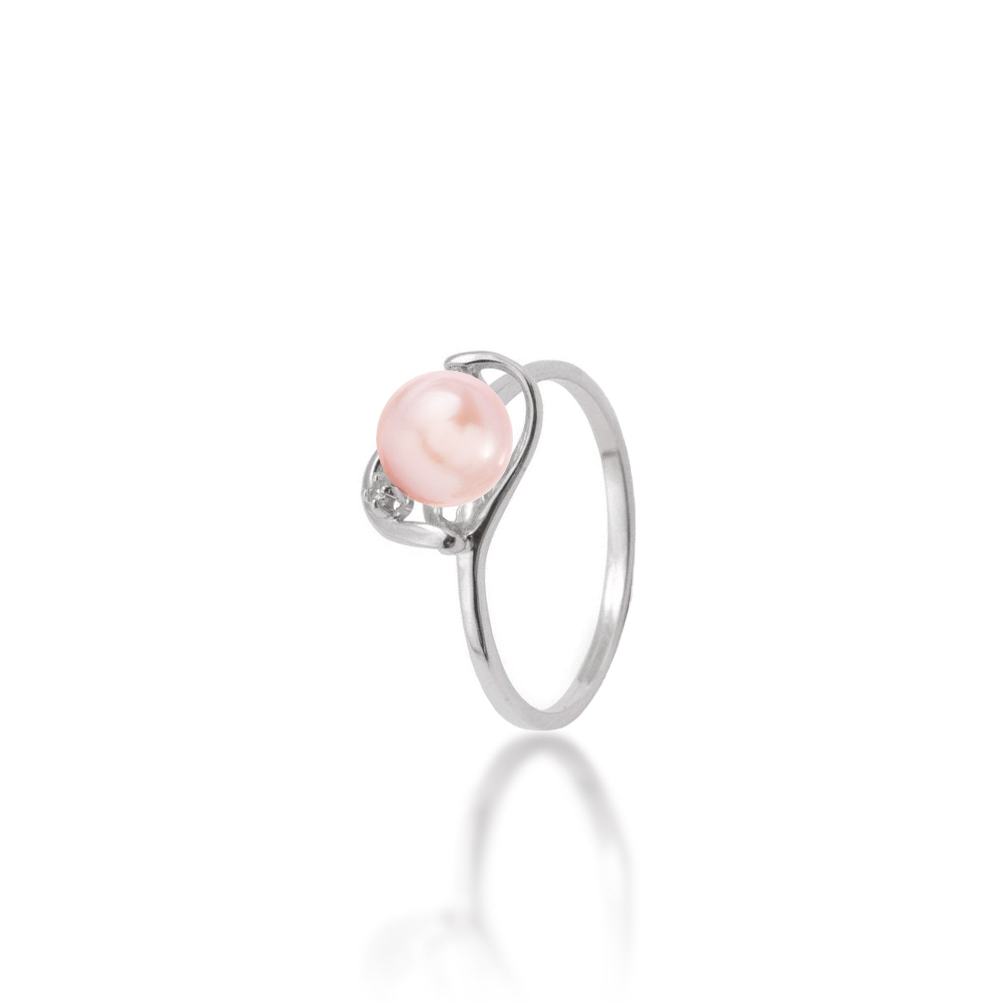 Pick A Pearl Ring in White Gold with Diamond
