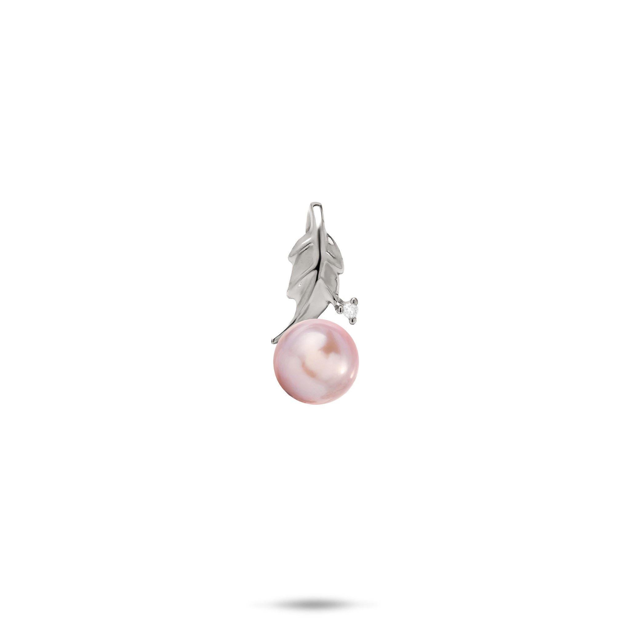 Pick A Pearl Maile Pendant in White Gold with Diamond