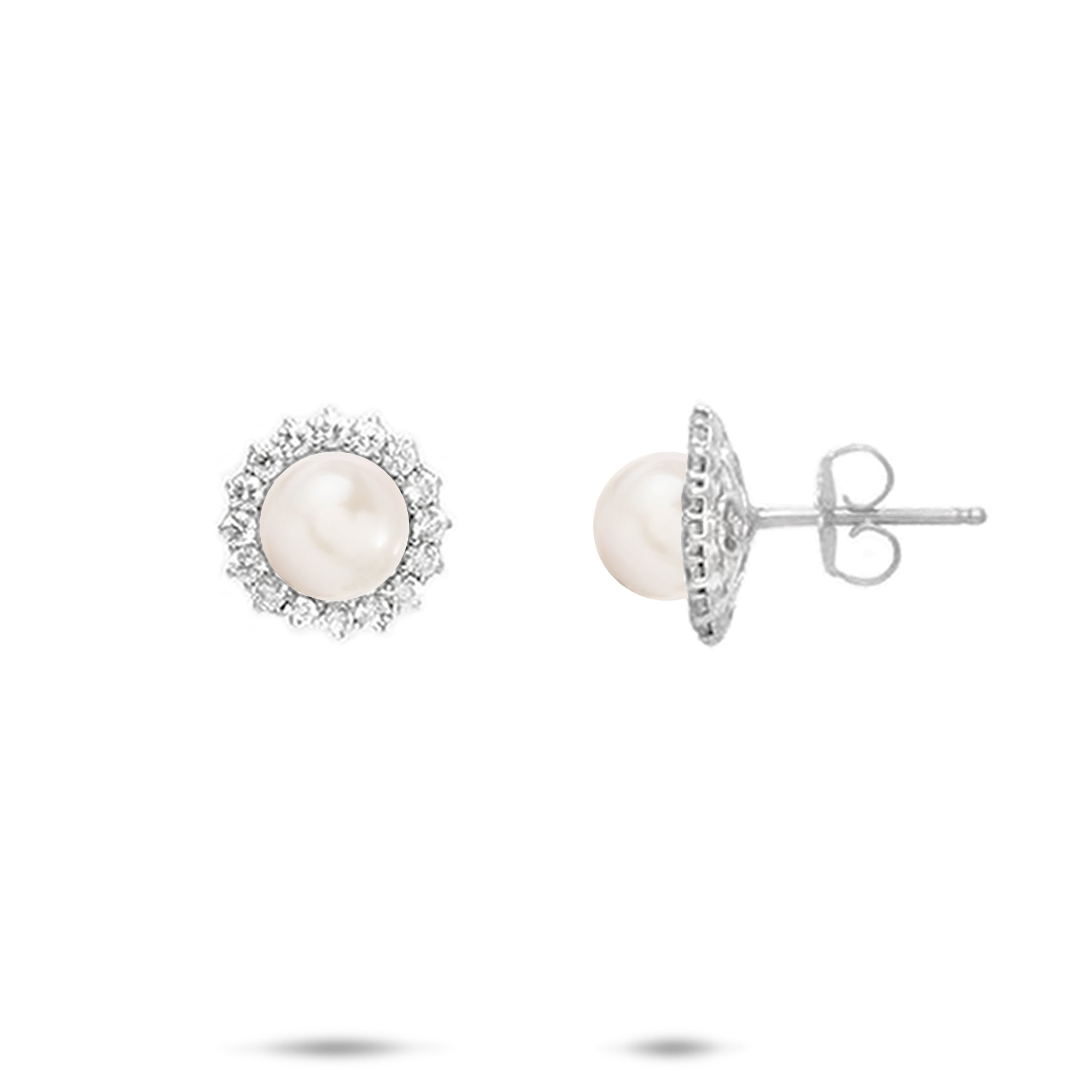 Pick A Pearl Halo Earrings in Sterling Silver