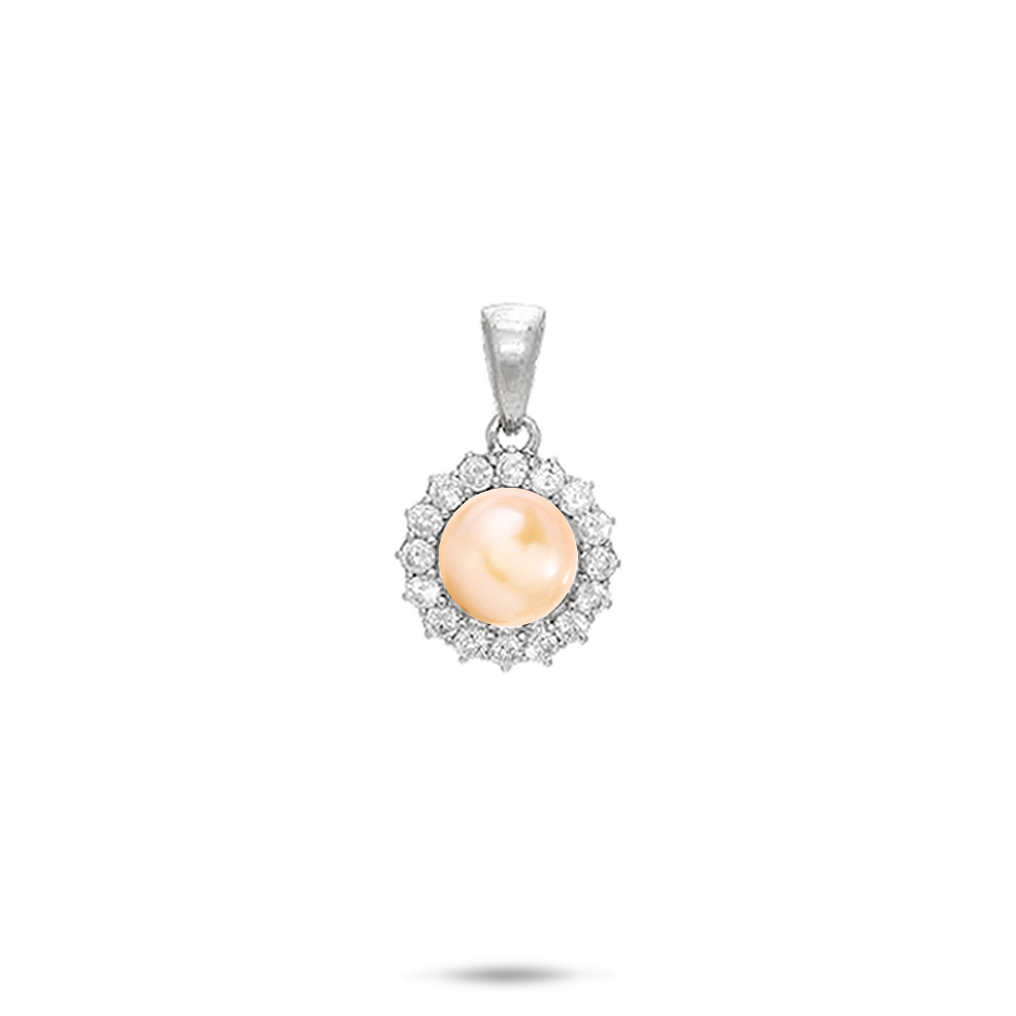 Pick A Pearl Halo Pendant in Sterling Silver