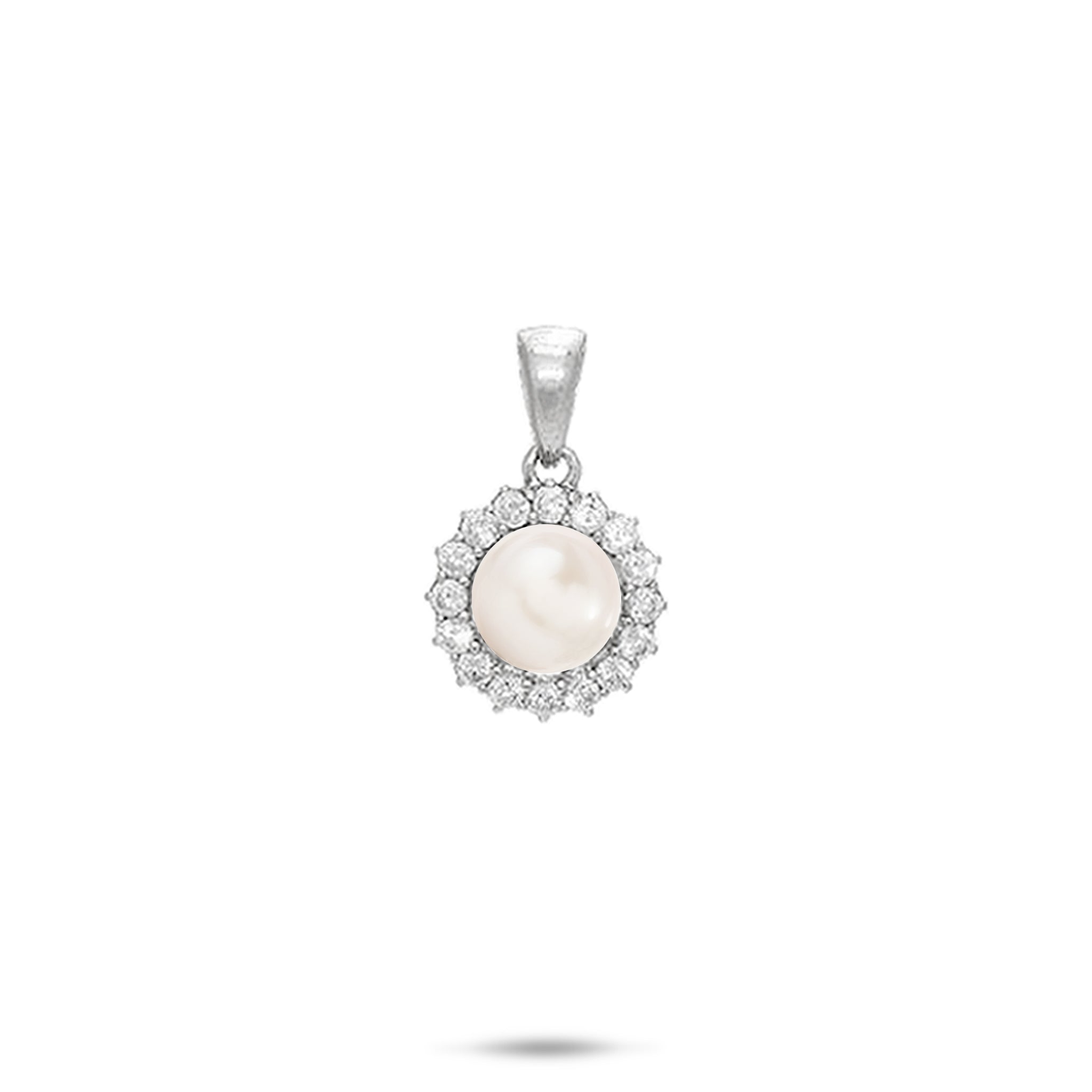 Pick A Pearl Halo Pendant in Sterling Silver