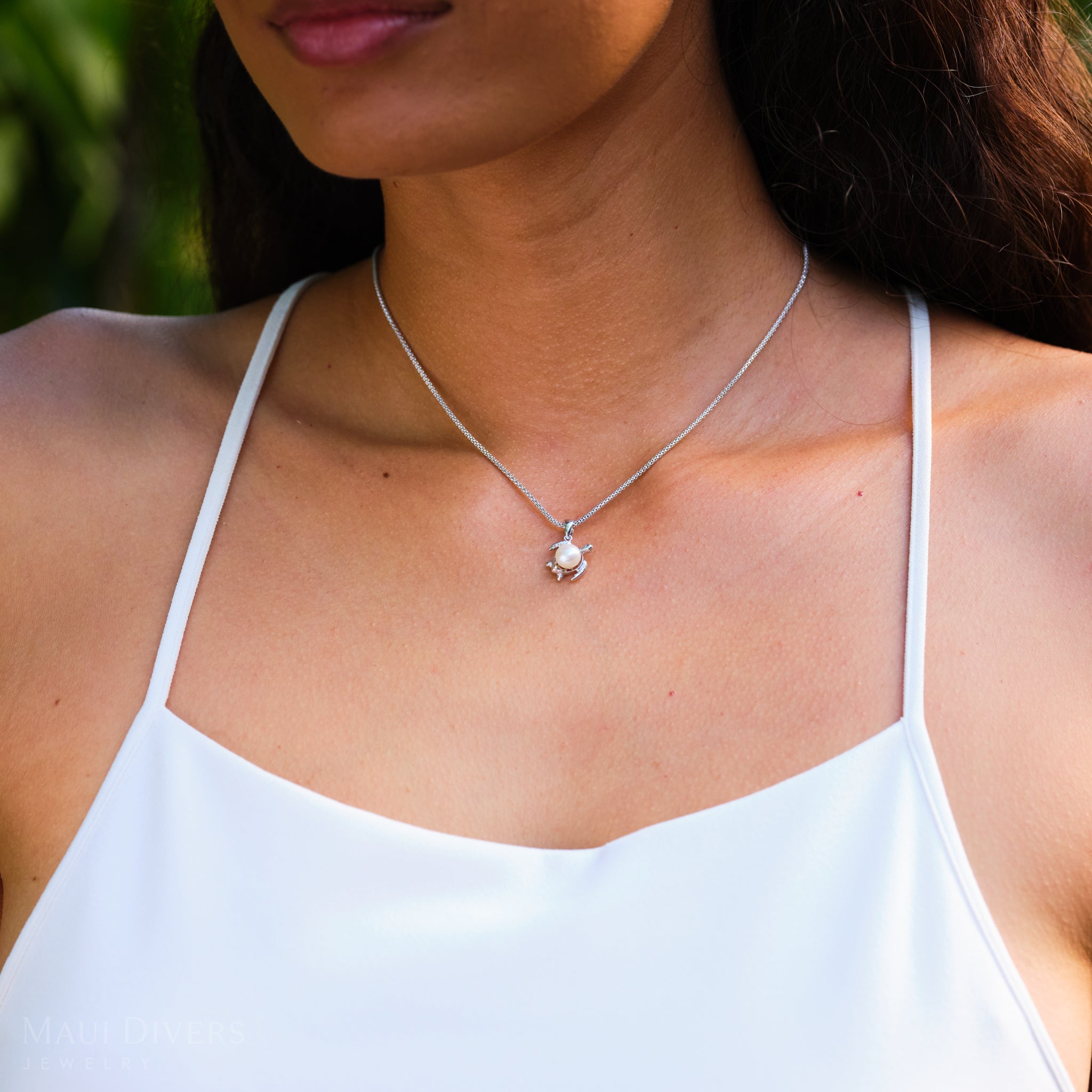 Pick A Pearl Honu Pendant in Sterling Silver