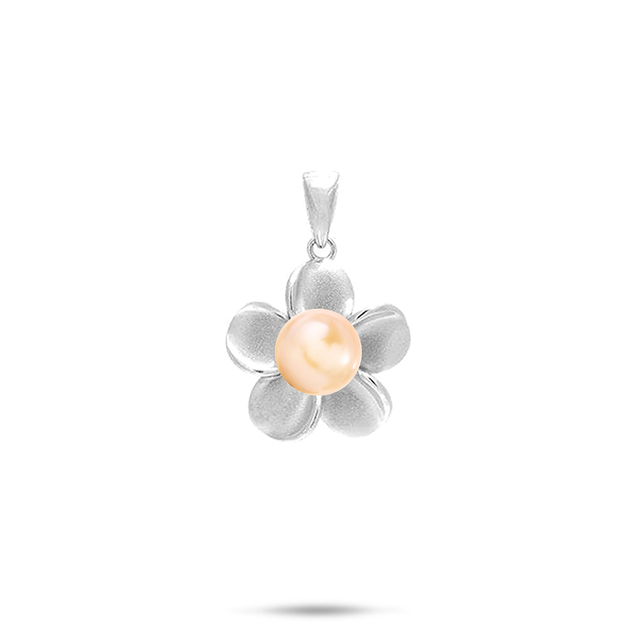 Pick A Pearl Plumeria Pendant in Sterling Silver - 15mm