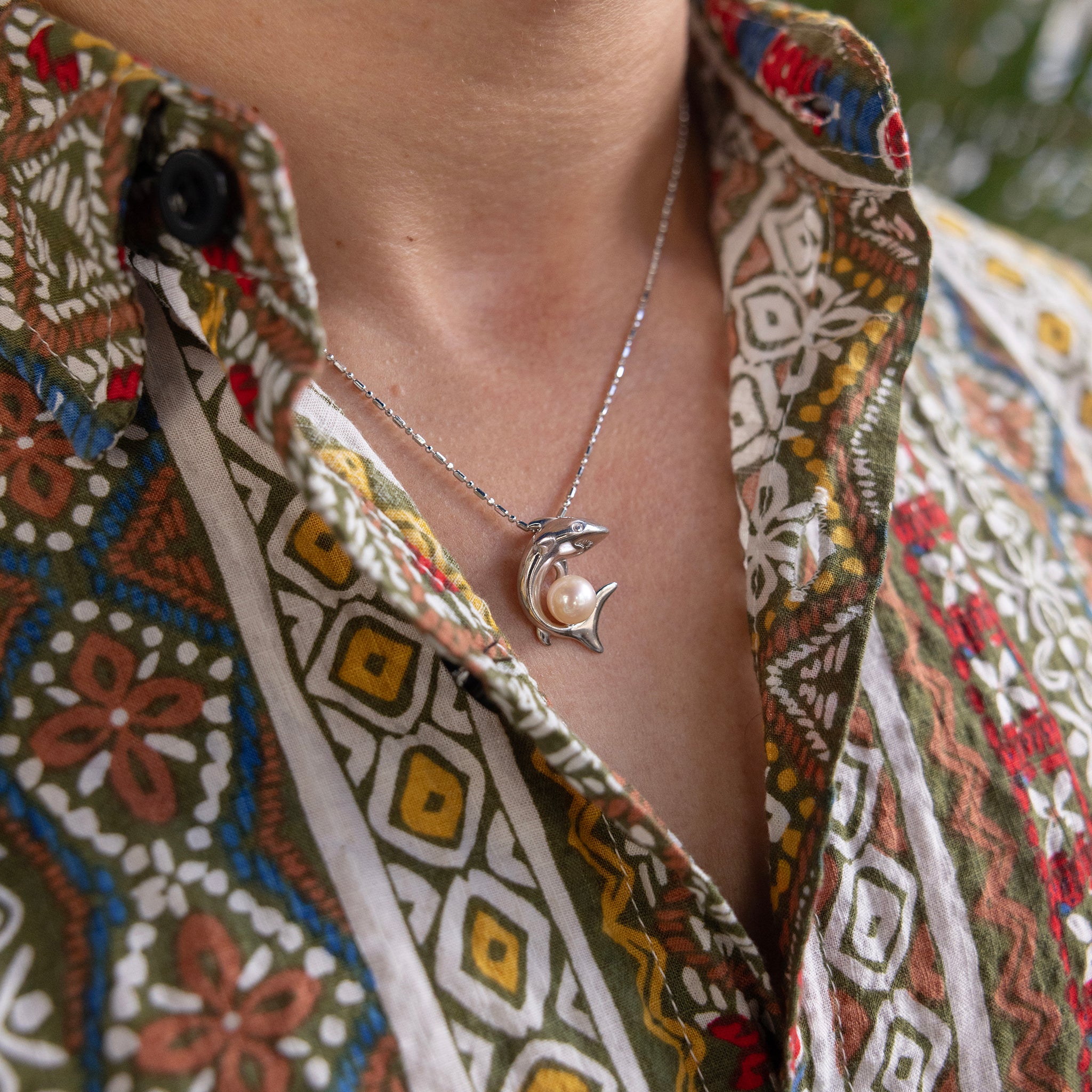 Pick A Pearl Shark Pendant in Sterling Silver
