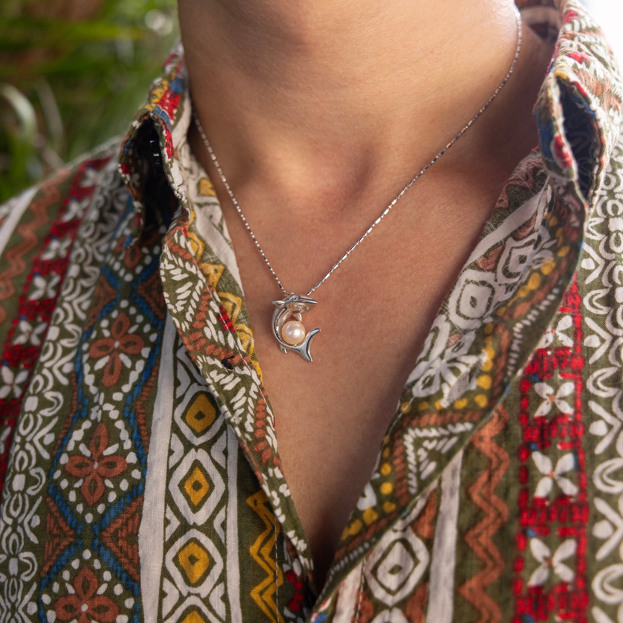 Pick A Pearl Shark Pendant in Sterling Silver