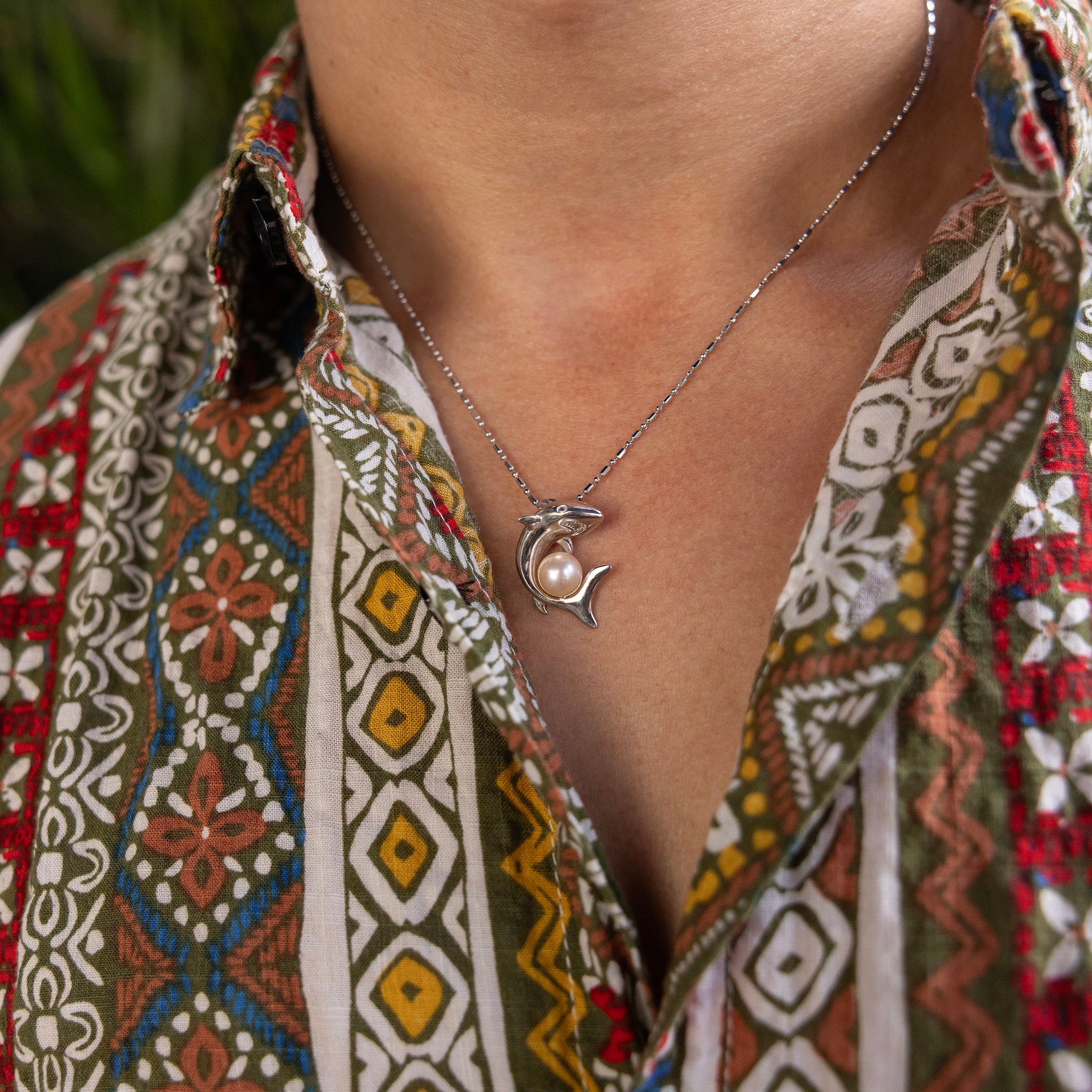Pick A Pearl Shark Pendant in Sterling Silver