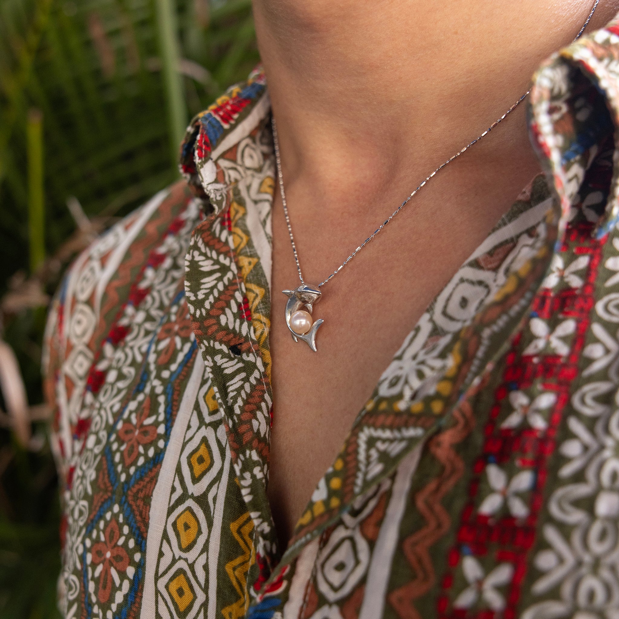 Pick A Pearl Shark Pendant in Sterling Silver