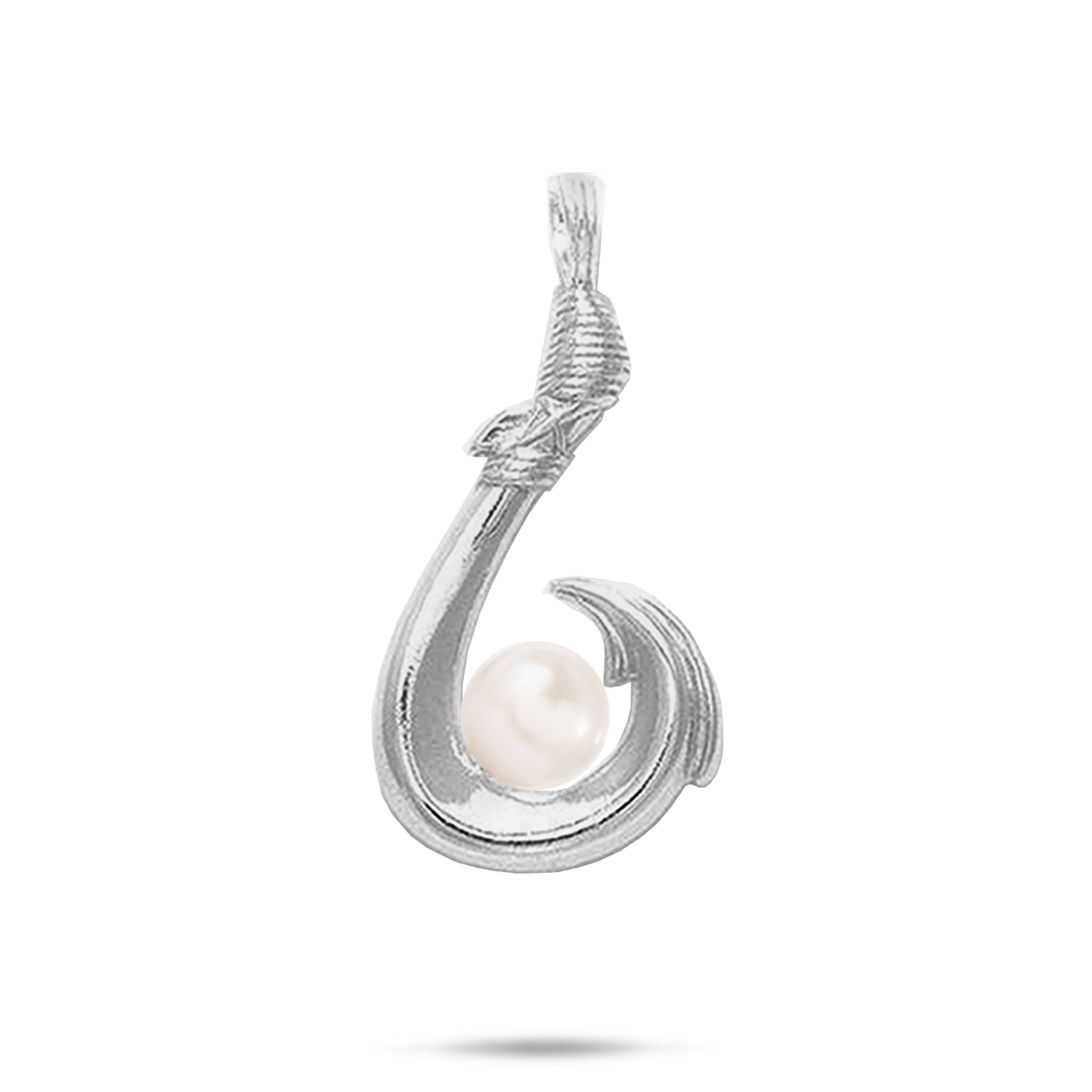 Pick A Pearl Fish Hook Pendant in Sterling Silver - 27mm