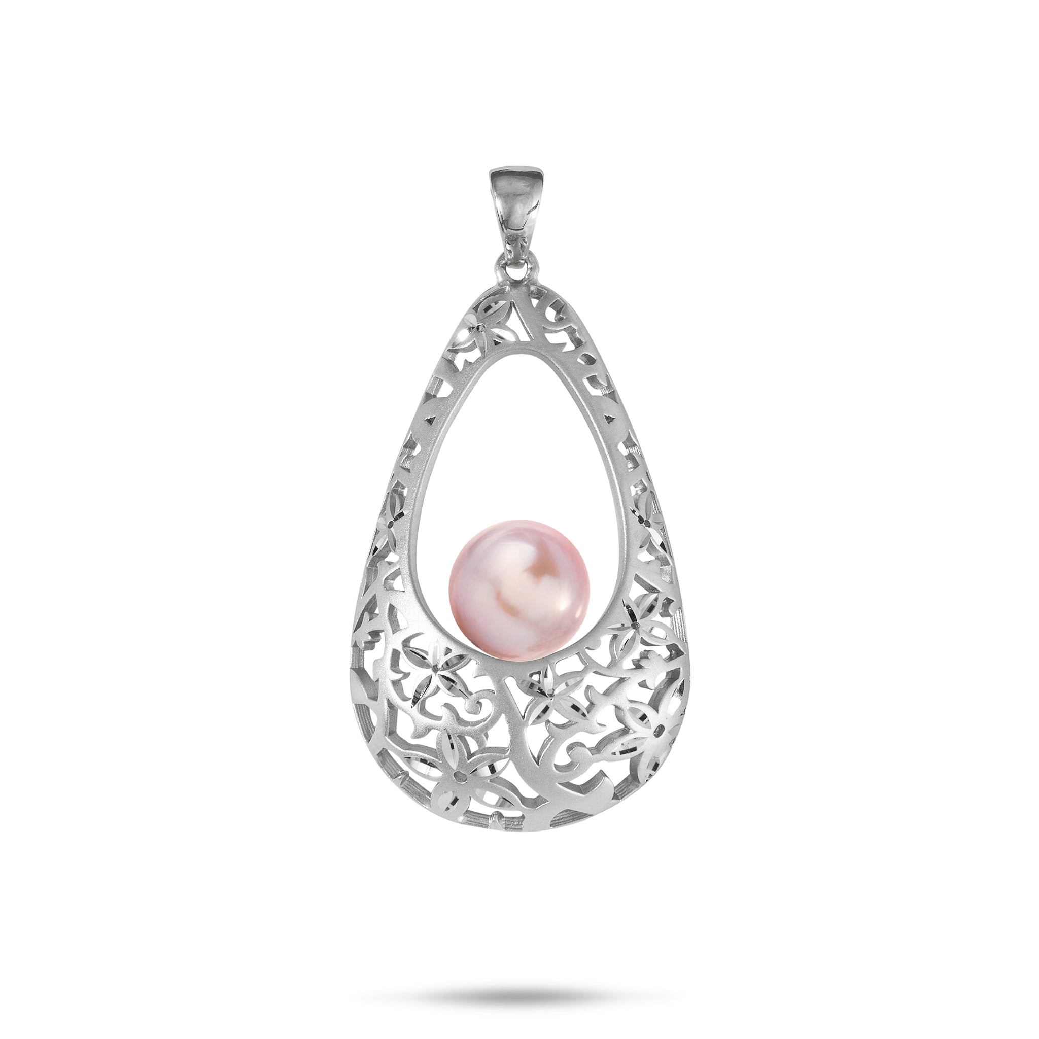 Pick A Pearl Floral Pendant in Sterling Silver - 33mm
