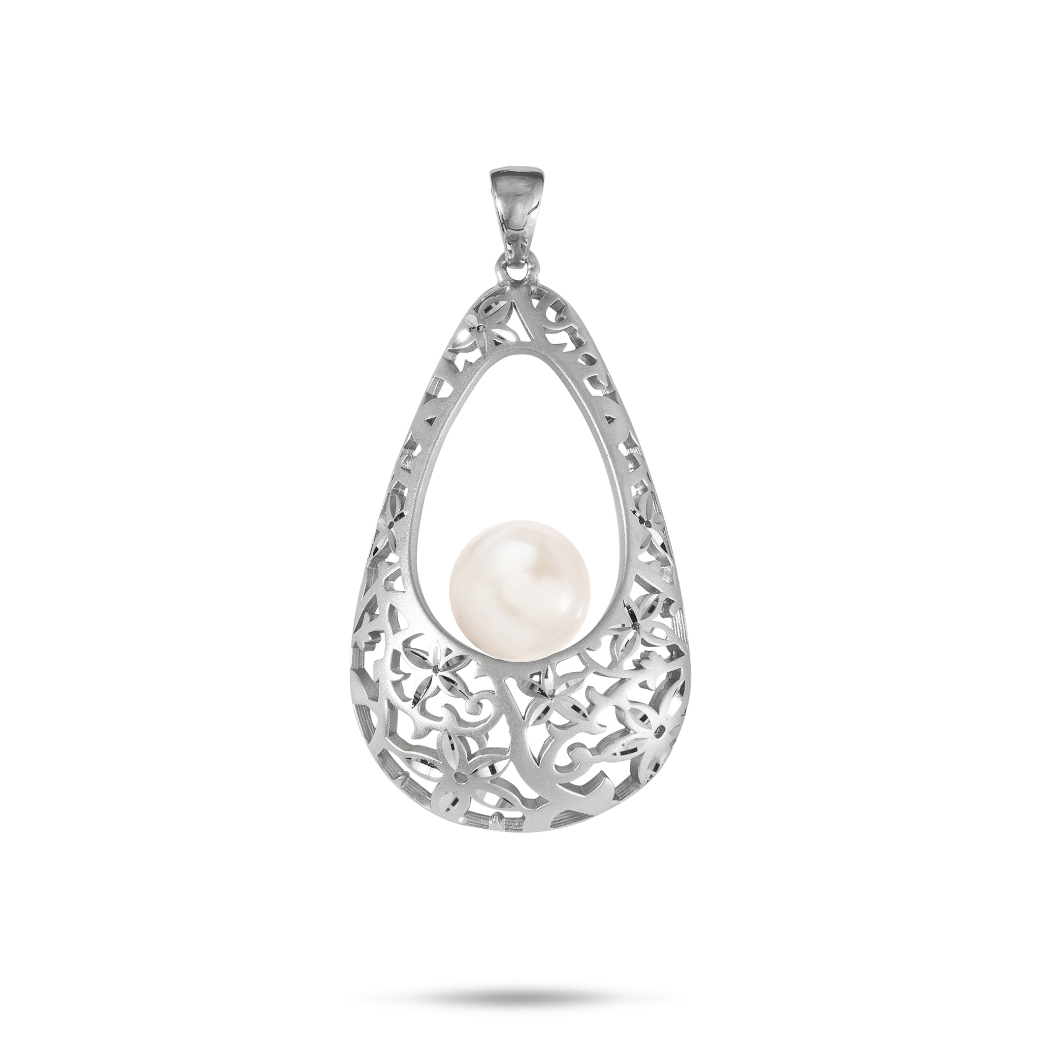 Pick A Pearl Floral Pendant in Sterling Silver - 33mm