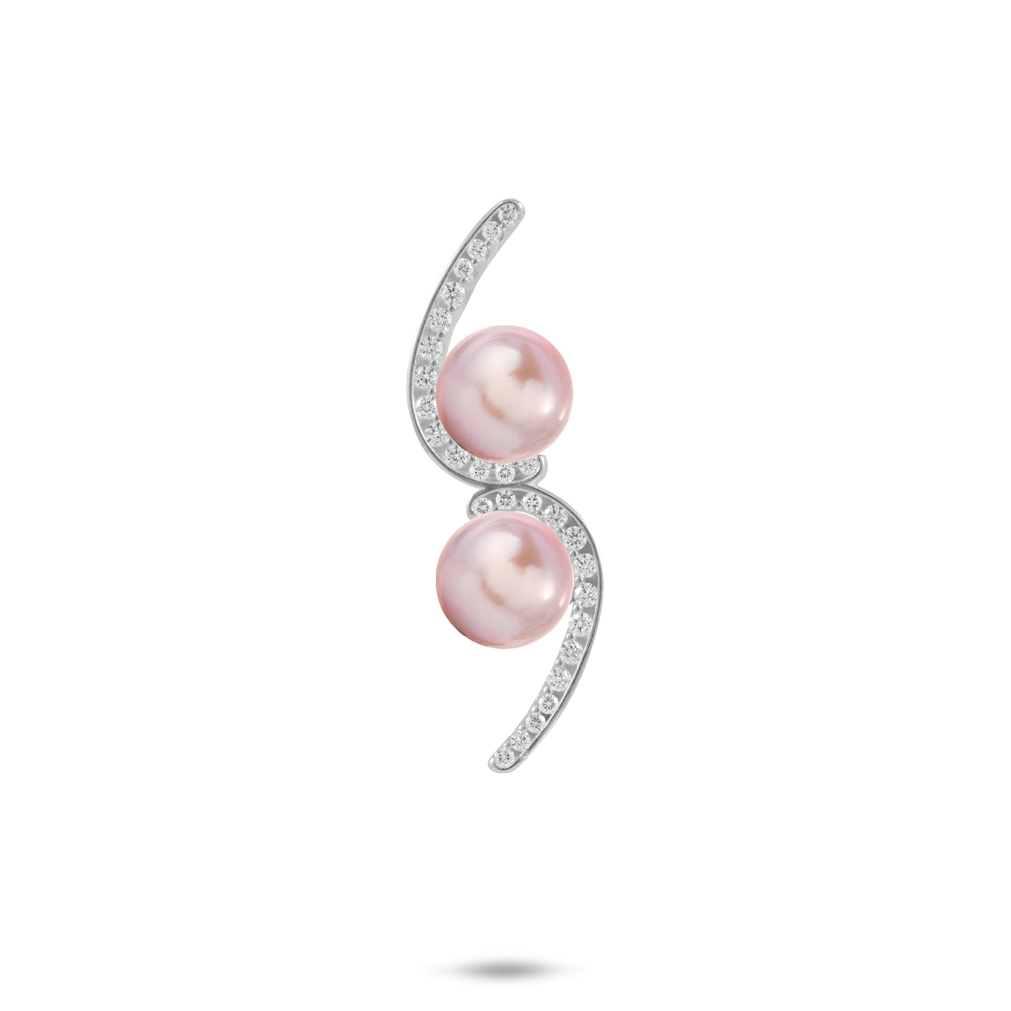 Pick A Pearl Bypass Pendant in Sterling Silver with Cubic Zirconia