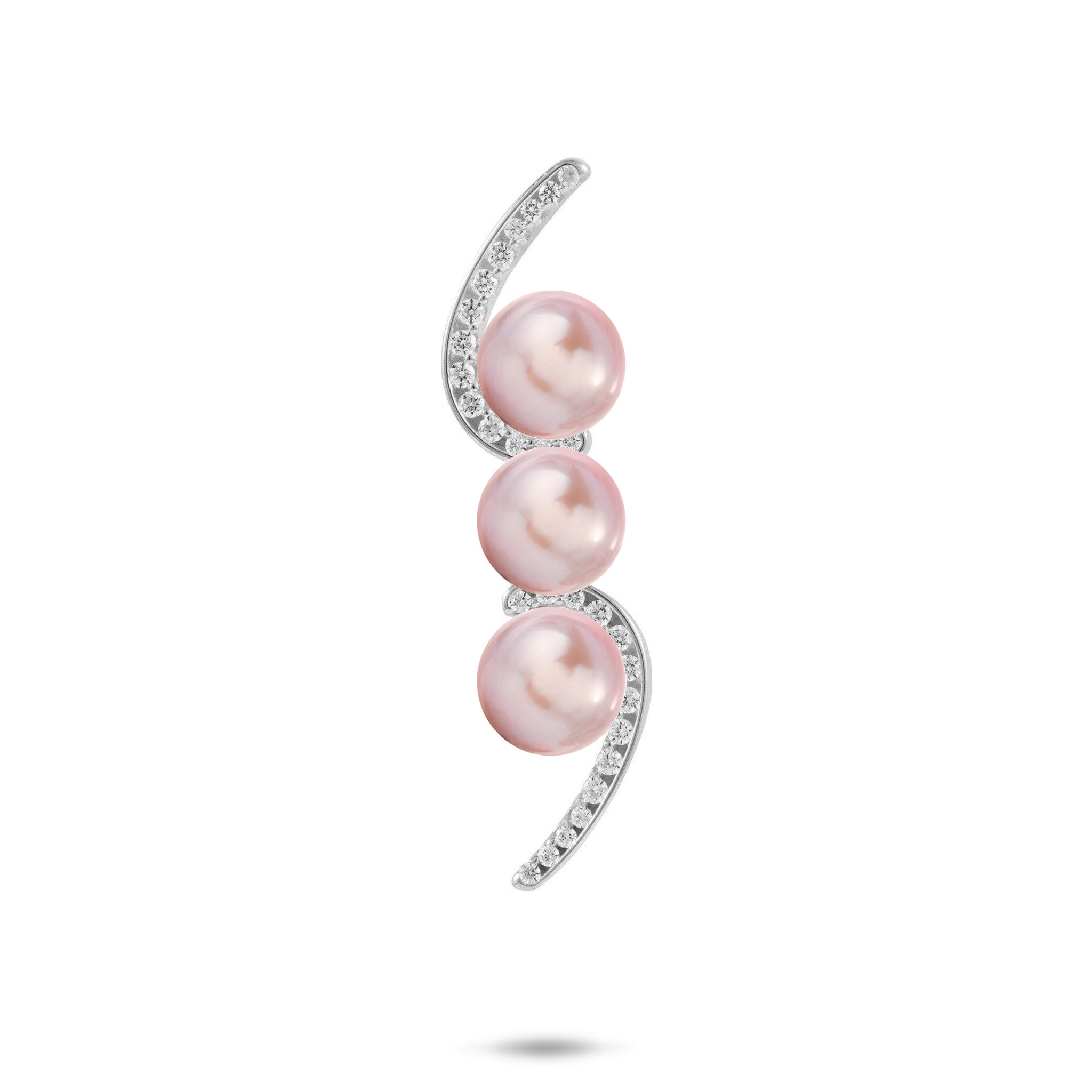 Pick A Pearl Bypass Pendant in Sterling Silver with Cubic Zirconia