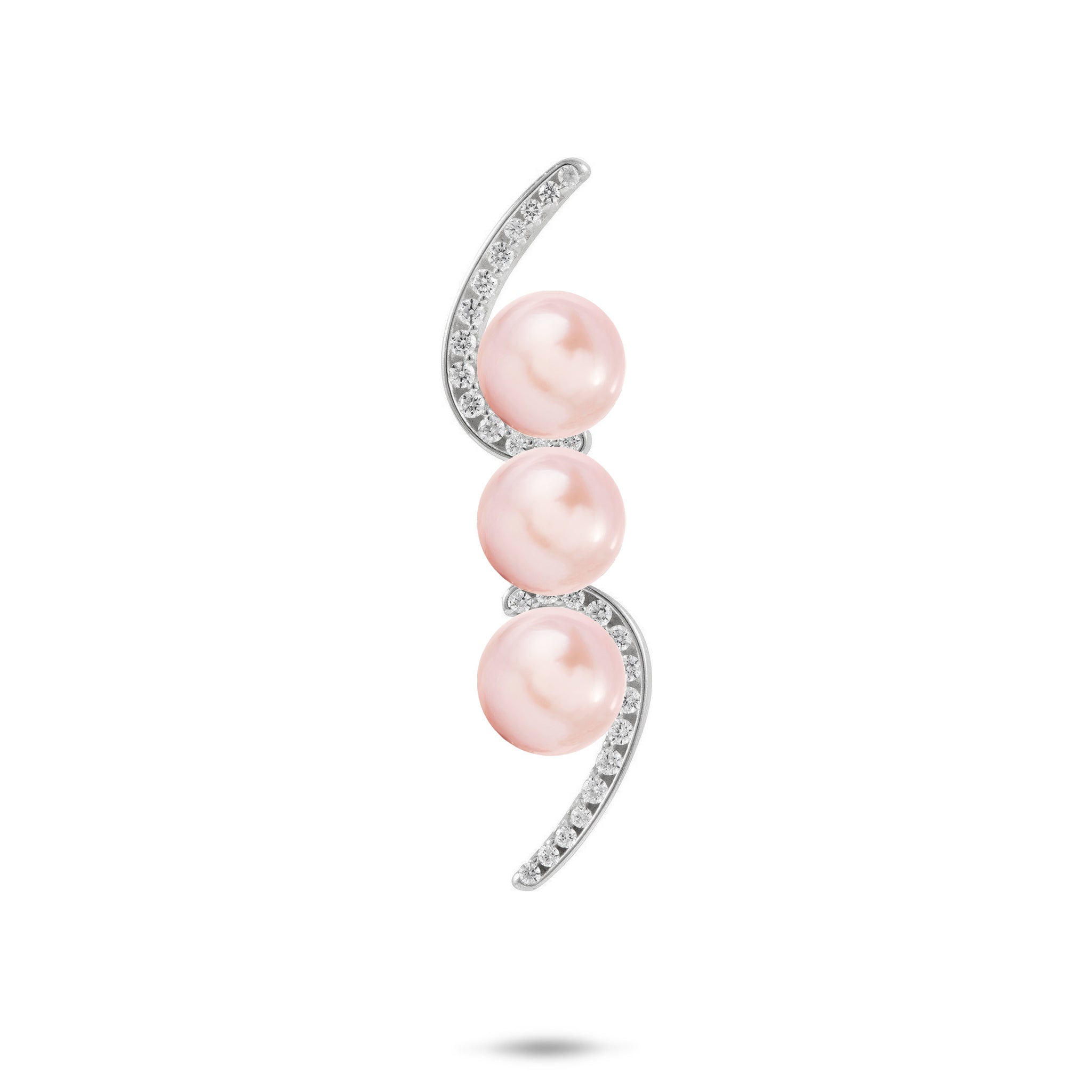 Pick A Pearl Bypass Pendant in Sterling Silver with Cubic Zirconia