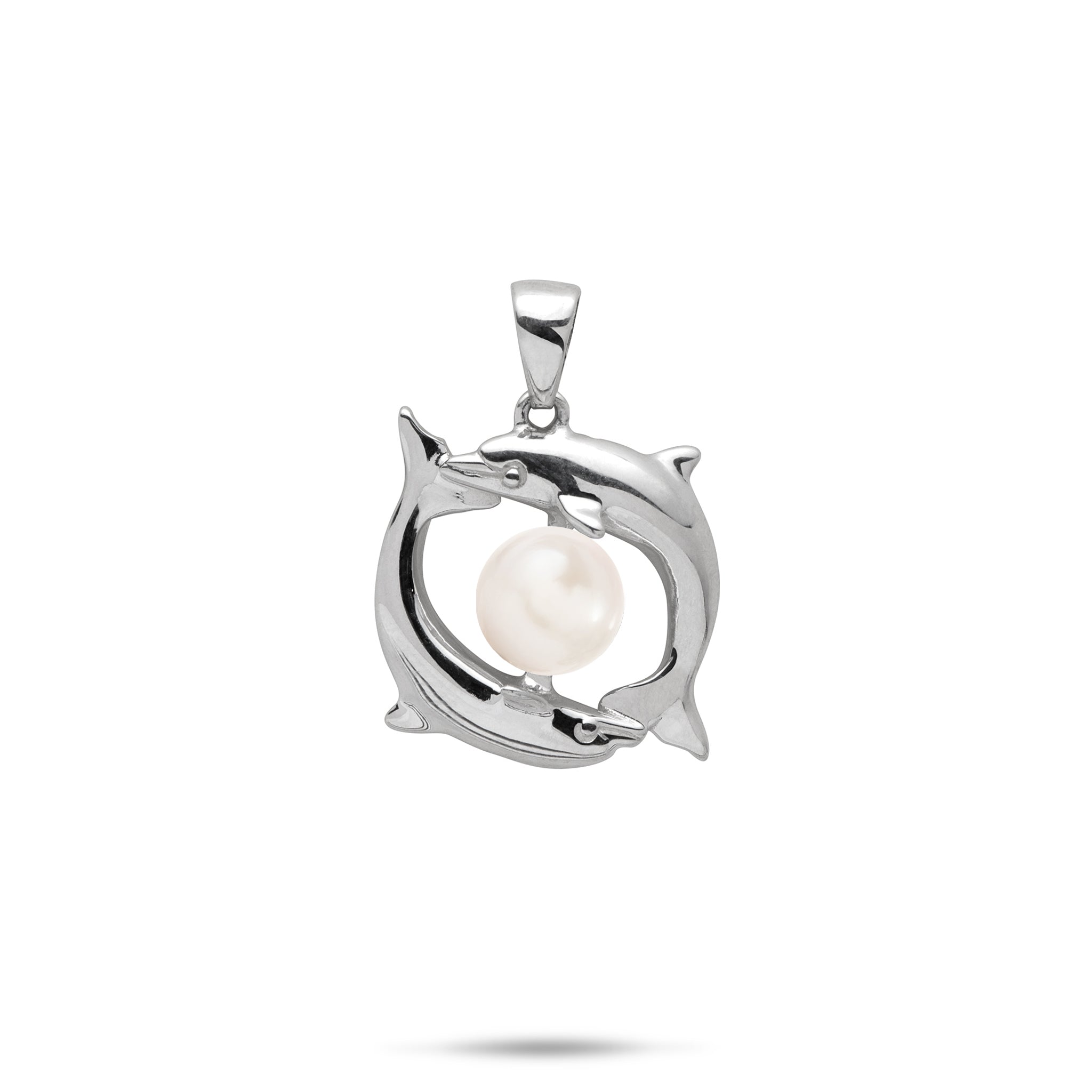 Pick A Pearl Circling Dolphins Pendant in Sterling Silver