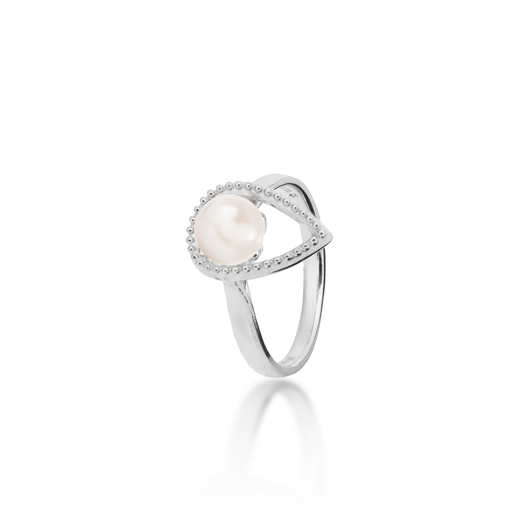 Pick A Pearl Teardrop Ring in Sterling Silver with Cubic Zirconia