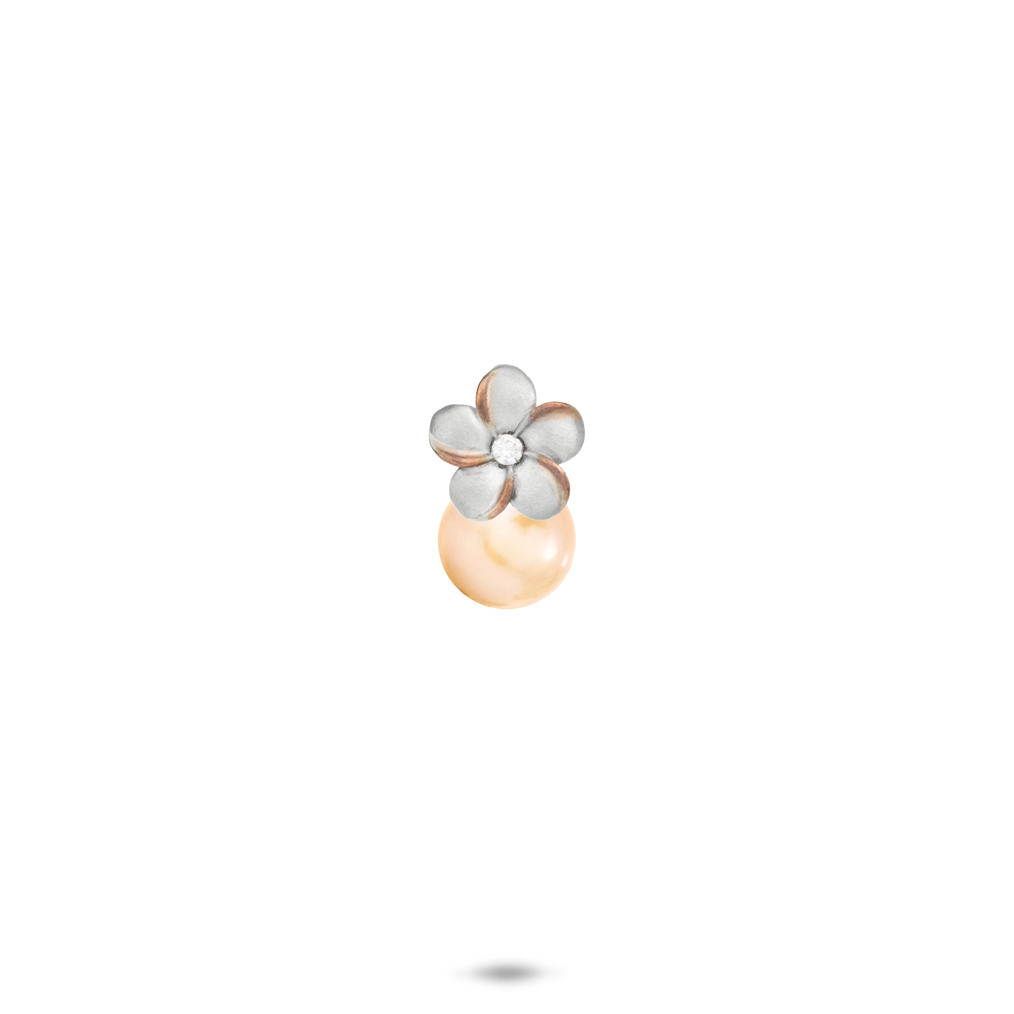 Pick A Pearl Plumeria Pendant in Sterling Silver with Cubic Zirconia