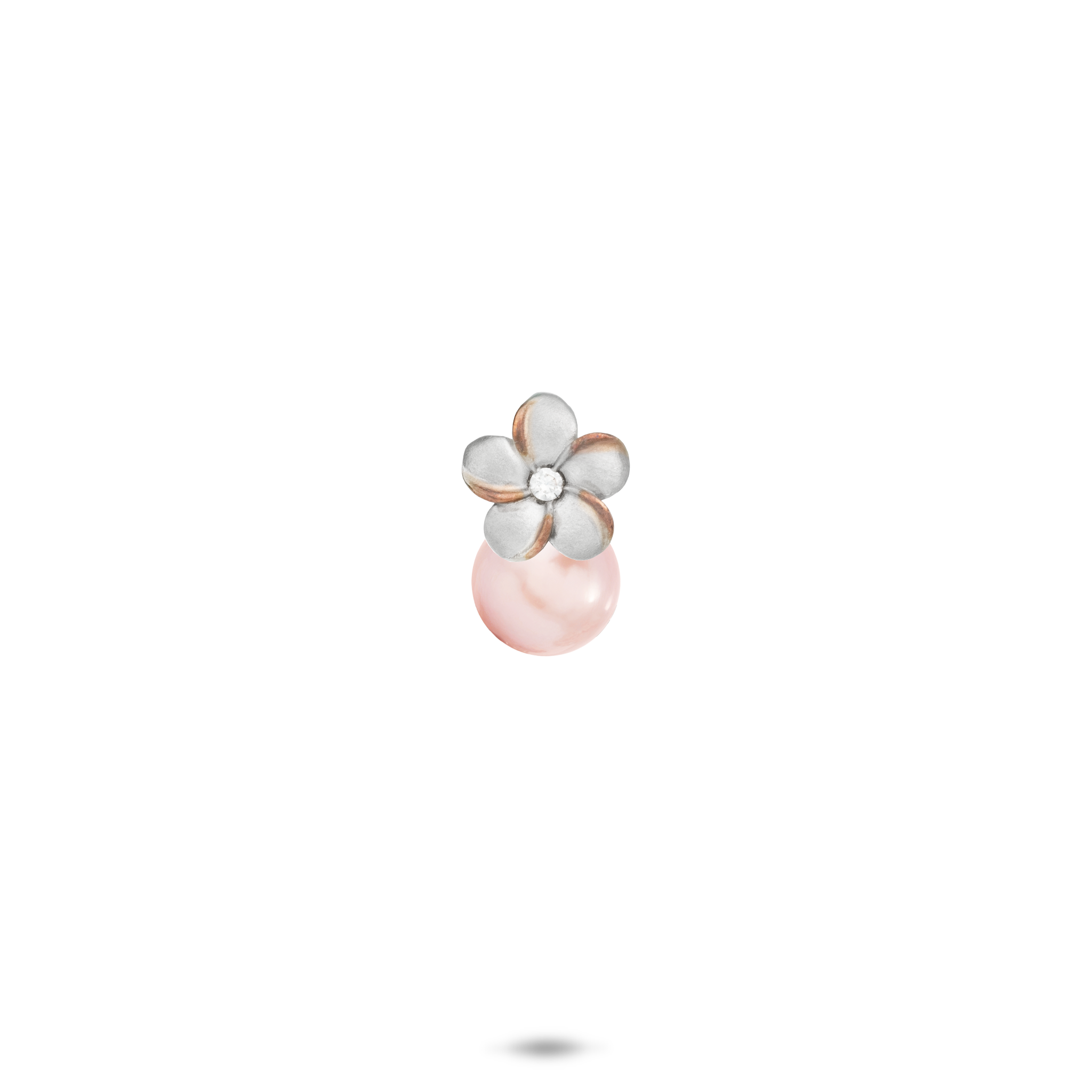 Pick A Pearl Plumeria Pendant in Sterling Silver with Cubic Zirconia