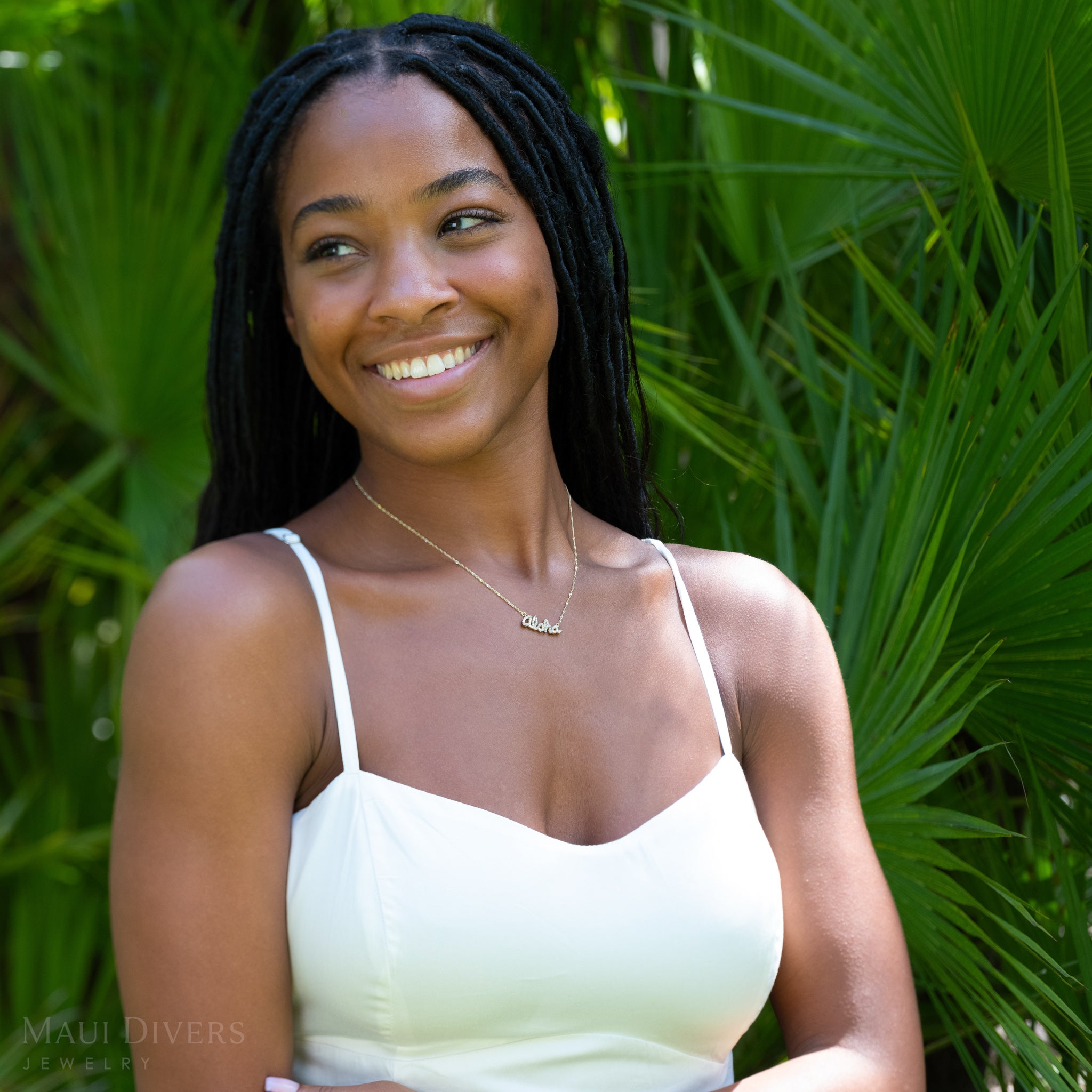 16" Aloha Necklace in Gold with Diamonds
