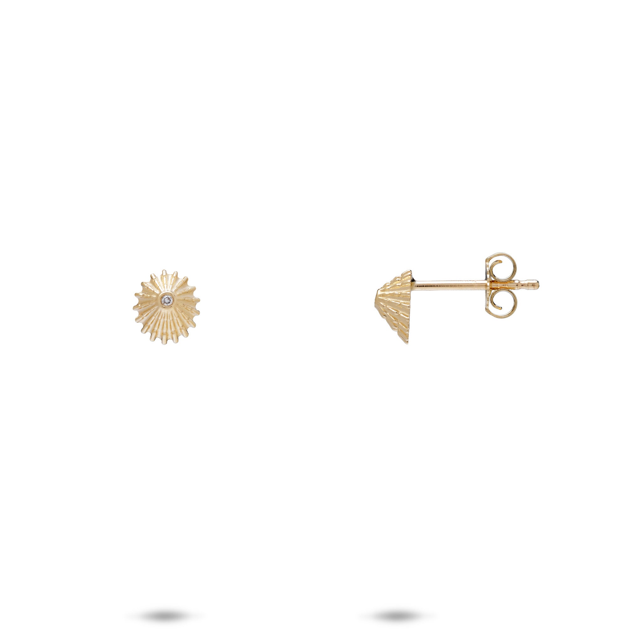 ʻOpihi Earrings in Gold with Diamonds - 6mm