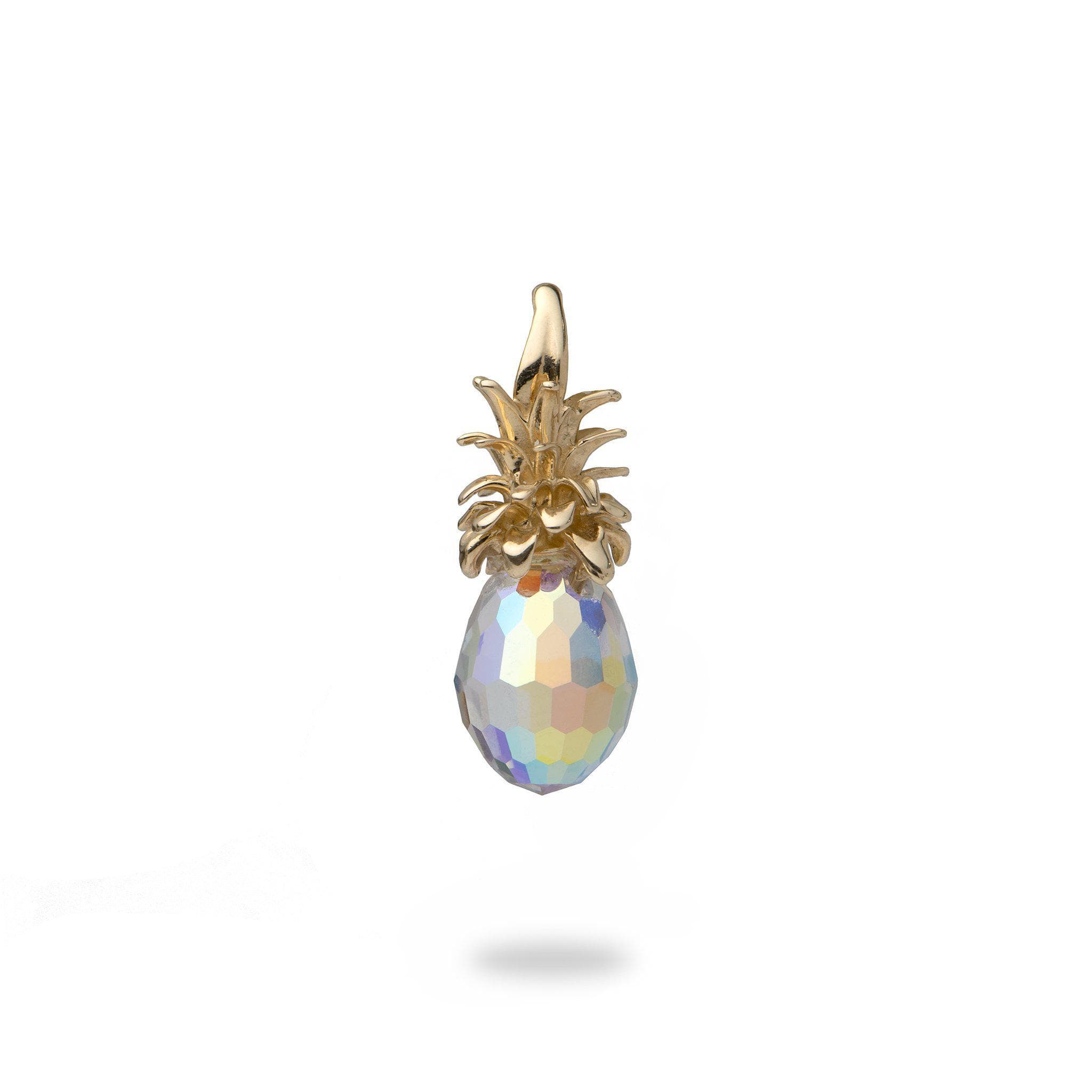 Crystal Pineapple Pendant in Gold - Small-Maui Divers Jewelry