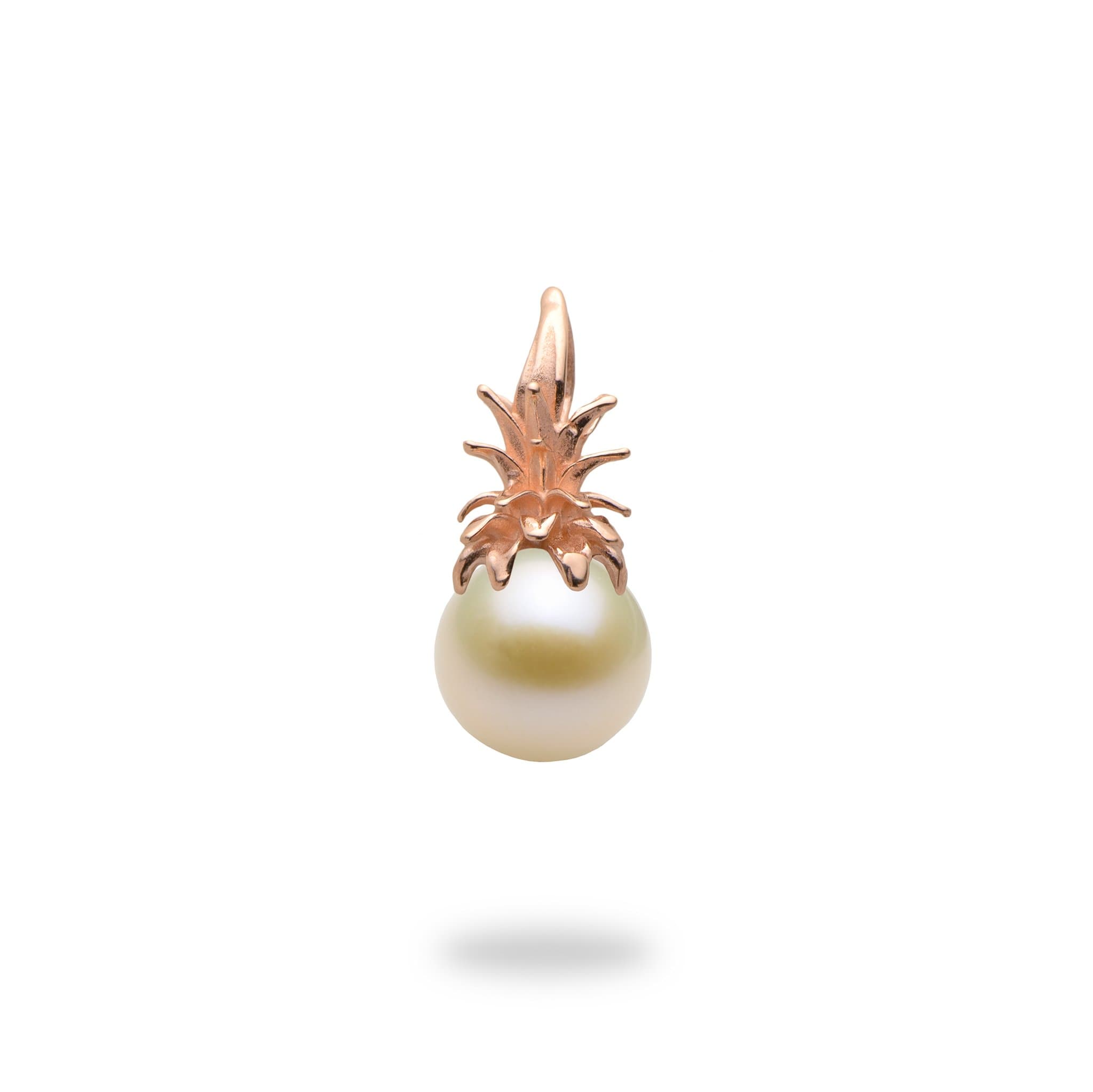 Pick-a-Pearl Pineapple Crown Pendant in Rose Gold with White Pearl - Maui Divers Jewelry