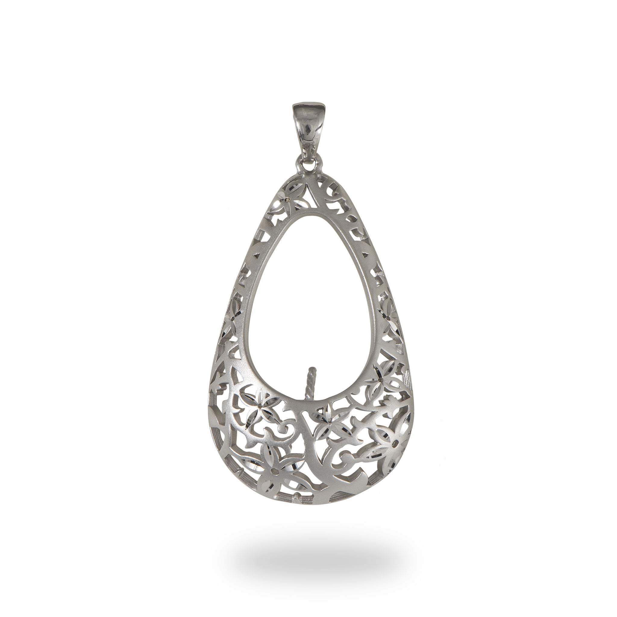 Pick A Pearl Floral Pendant in Sterling Silver - 33mm