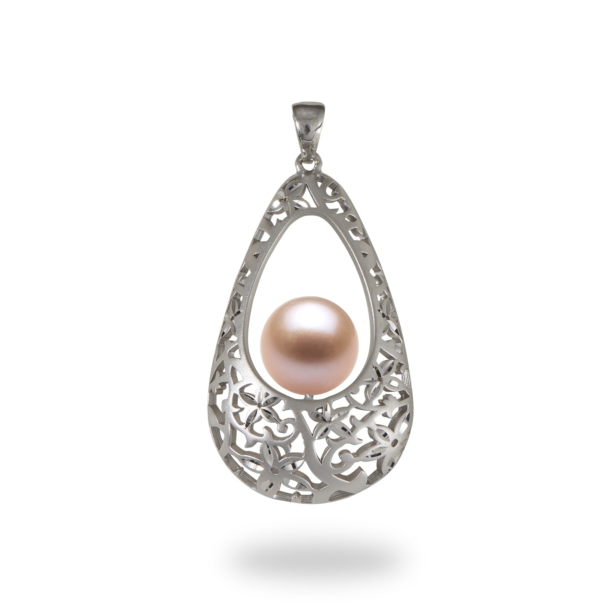 Pick A Pearl Floral Pendant in Sterling Silver - 33mm