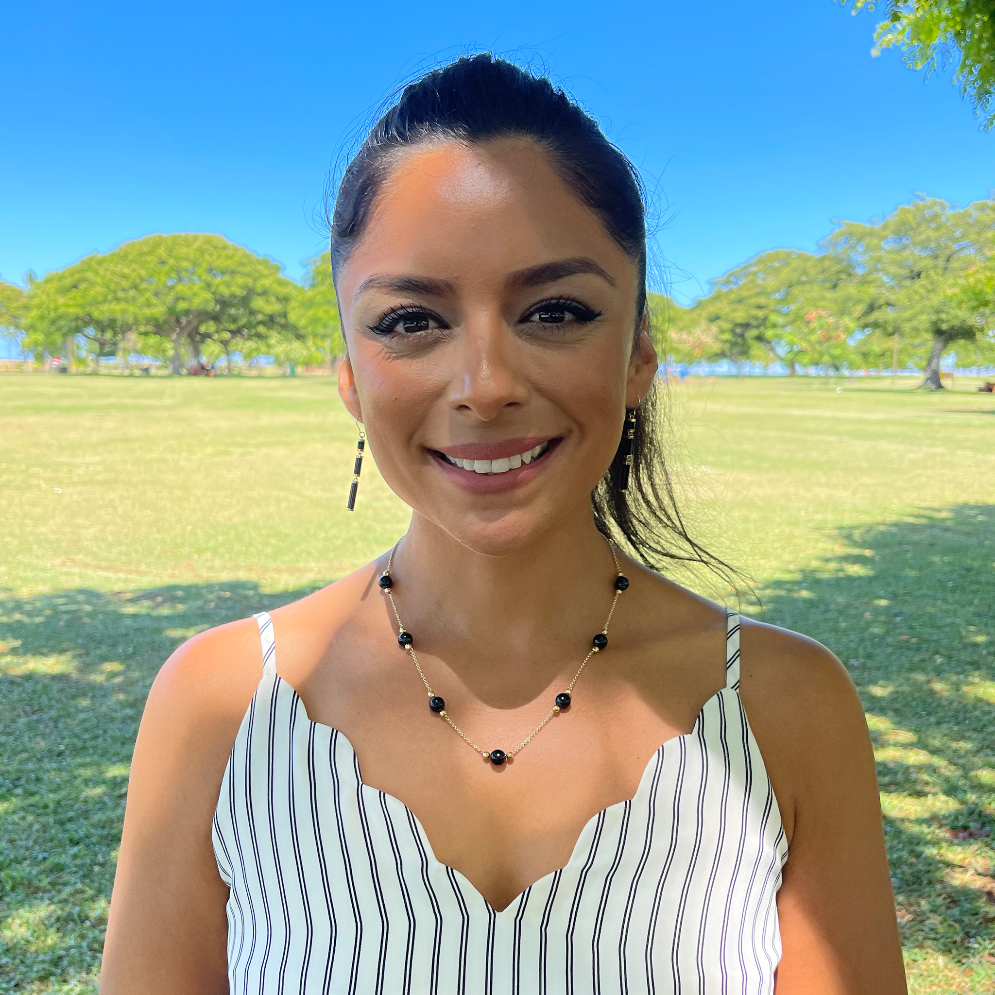 Ocean Chimes Black Coral Earrings in Gold