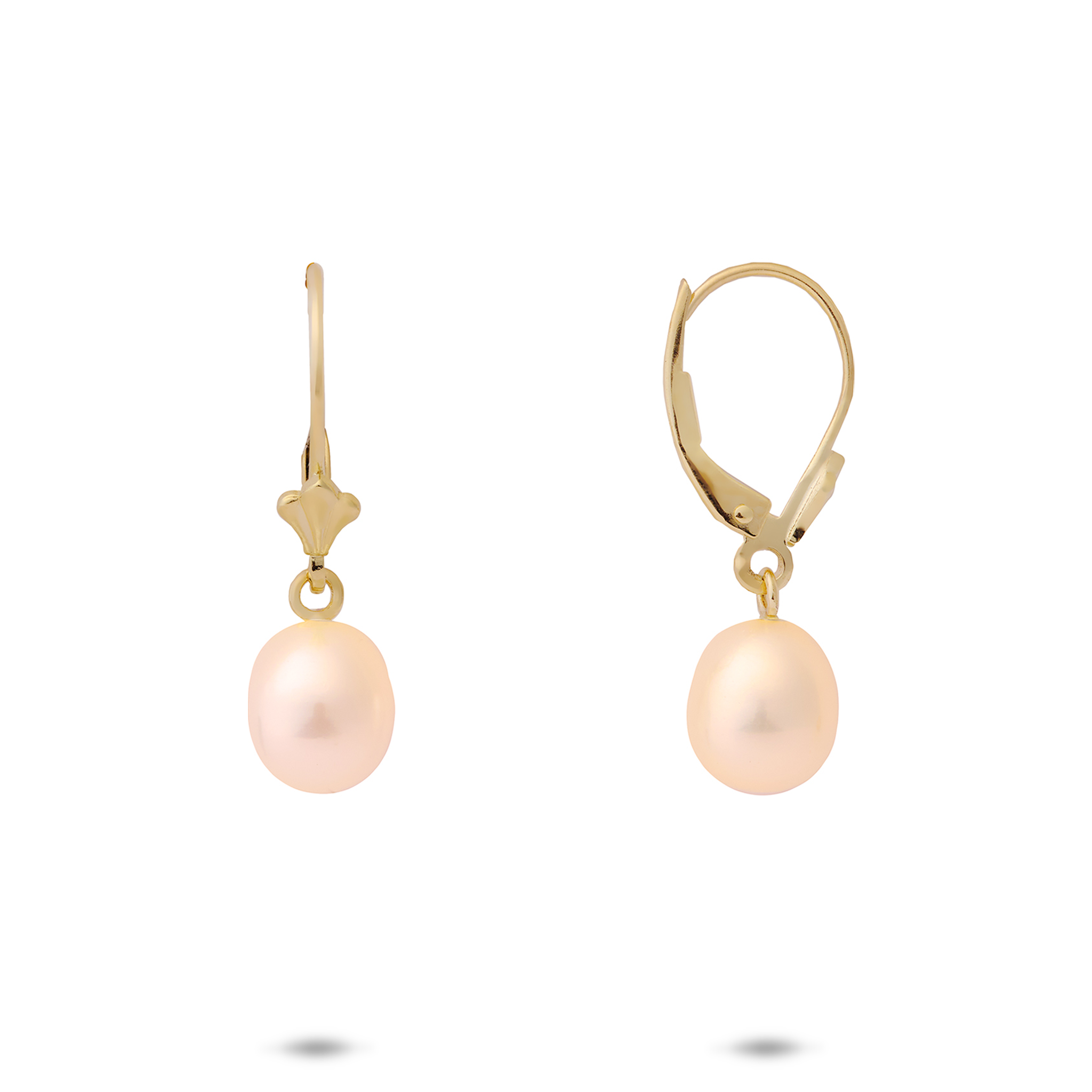 Freshwater Pearl Earrings in Gold - 7.5-8mm