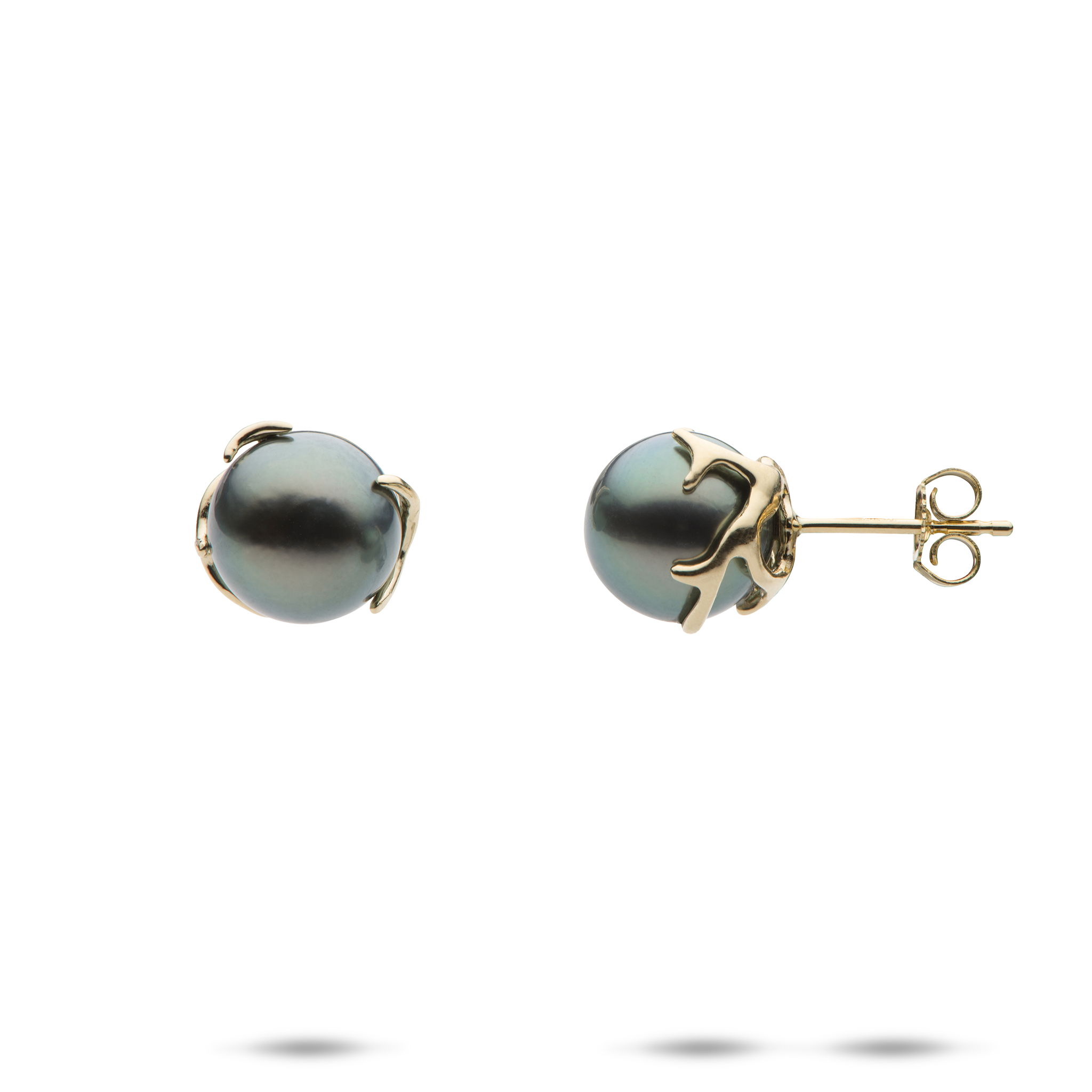 Heritage Tahitian Pearl Earrings in Gold - 9-10mm