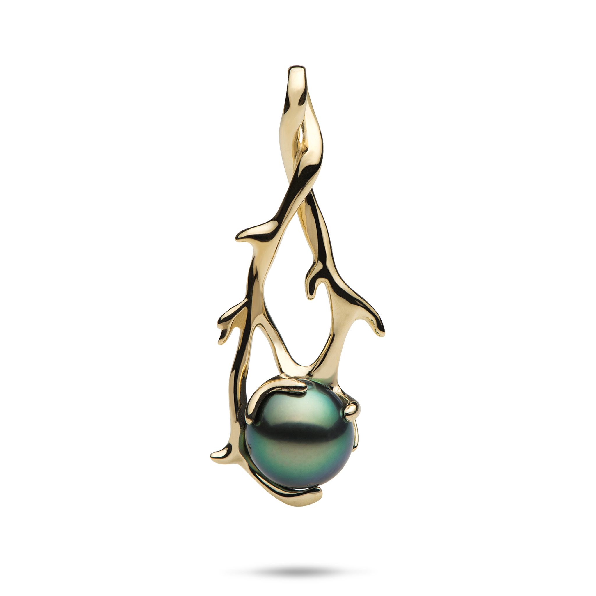 Heritage Tahitian Black Pearl Pendant in Gold