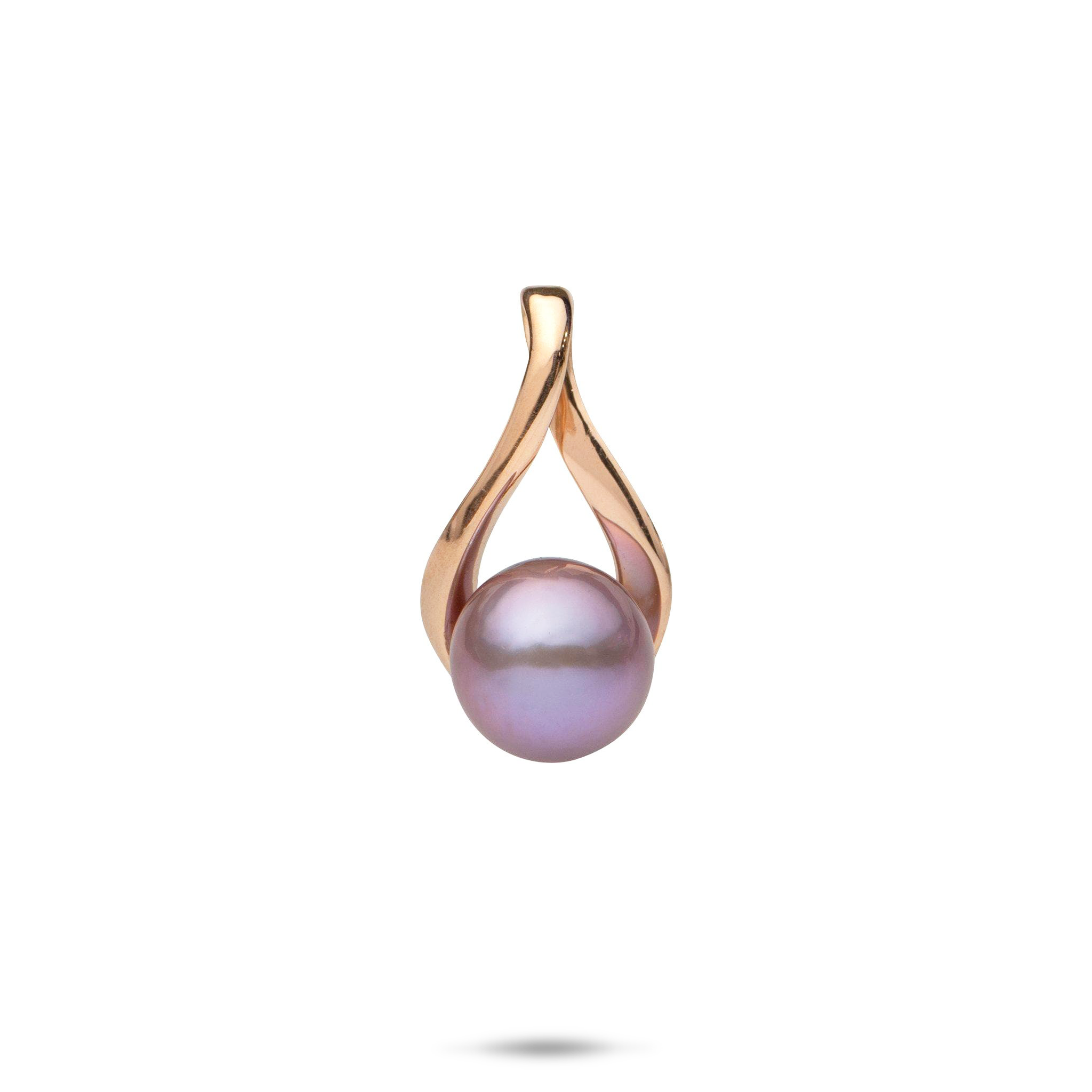 Ultraviolet Freshwater Pearl Pendant in Rose Gold - 9-10mm