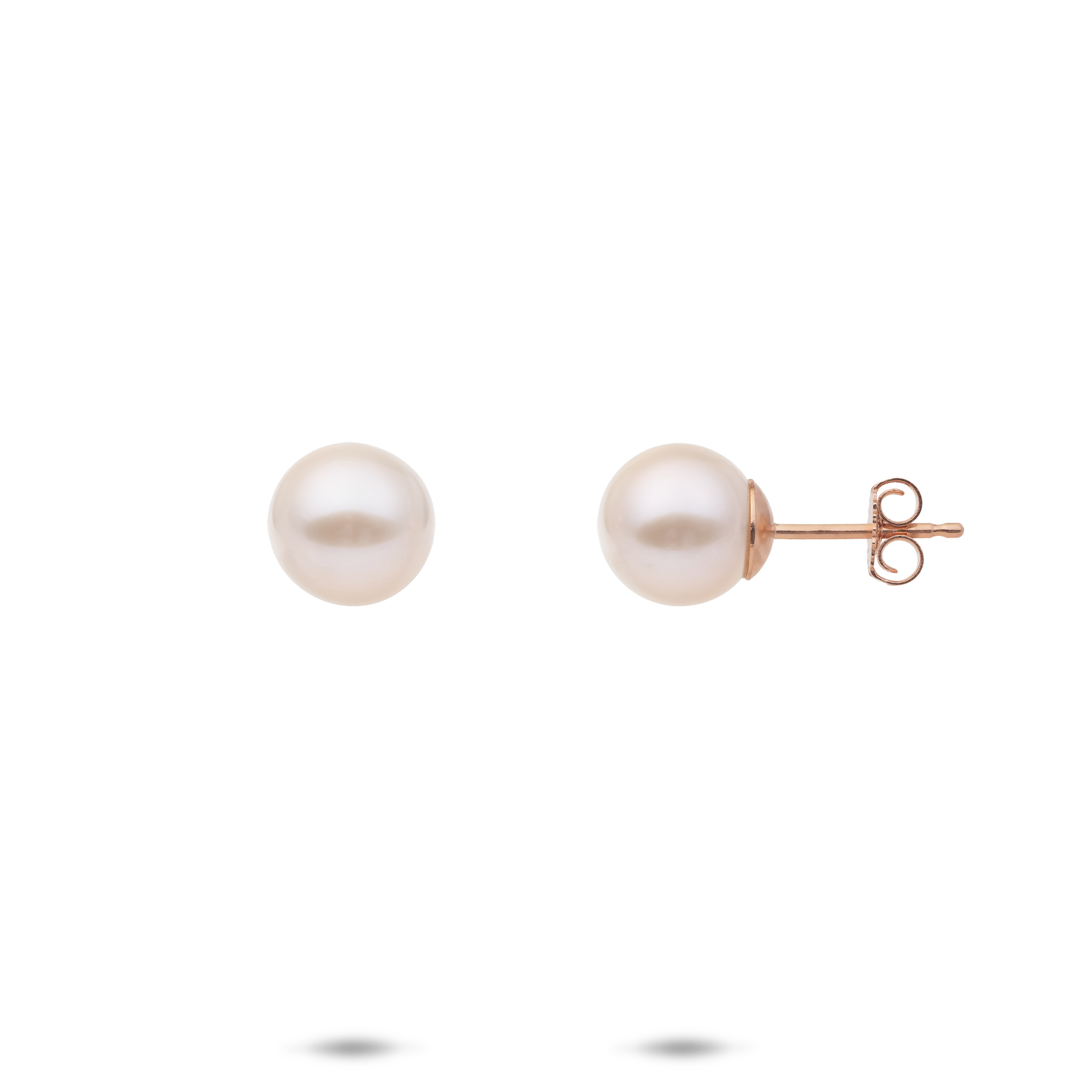 Freshwater Pearl Earrings in Rose Gold - 7-8mm