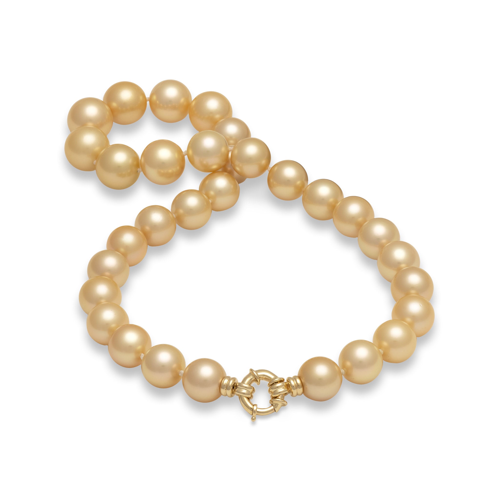18-19" South Sea Gold Pearl Strand with Gold Clasp - 13-16mm
