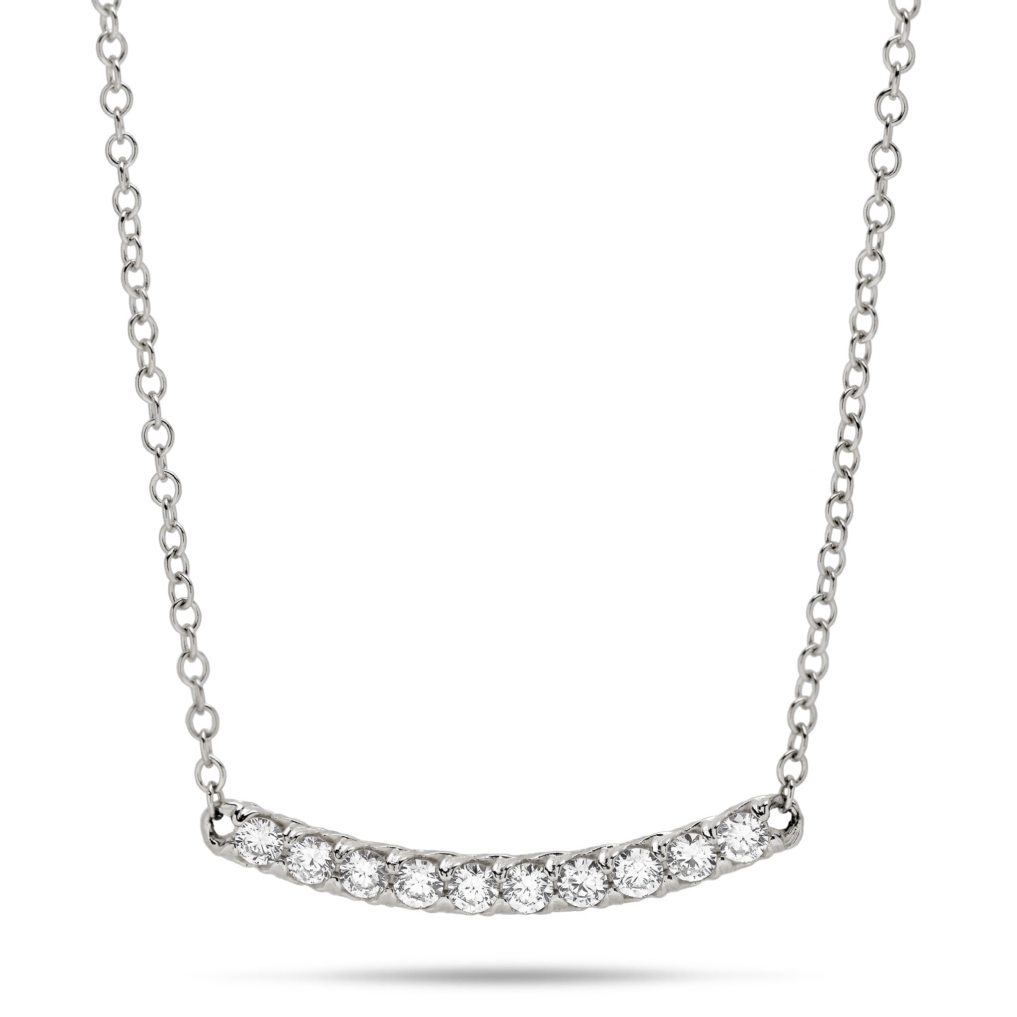 16-18" Adjustable Hidden Hawaiʻi Maile Lab Grown Diamond Necklace in White Gold