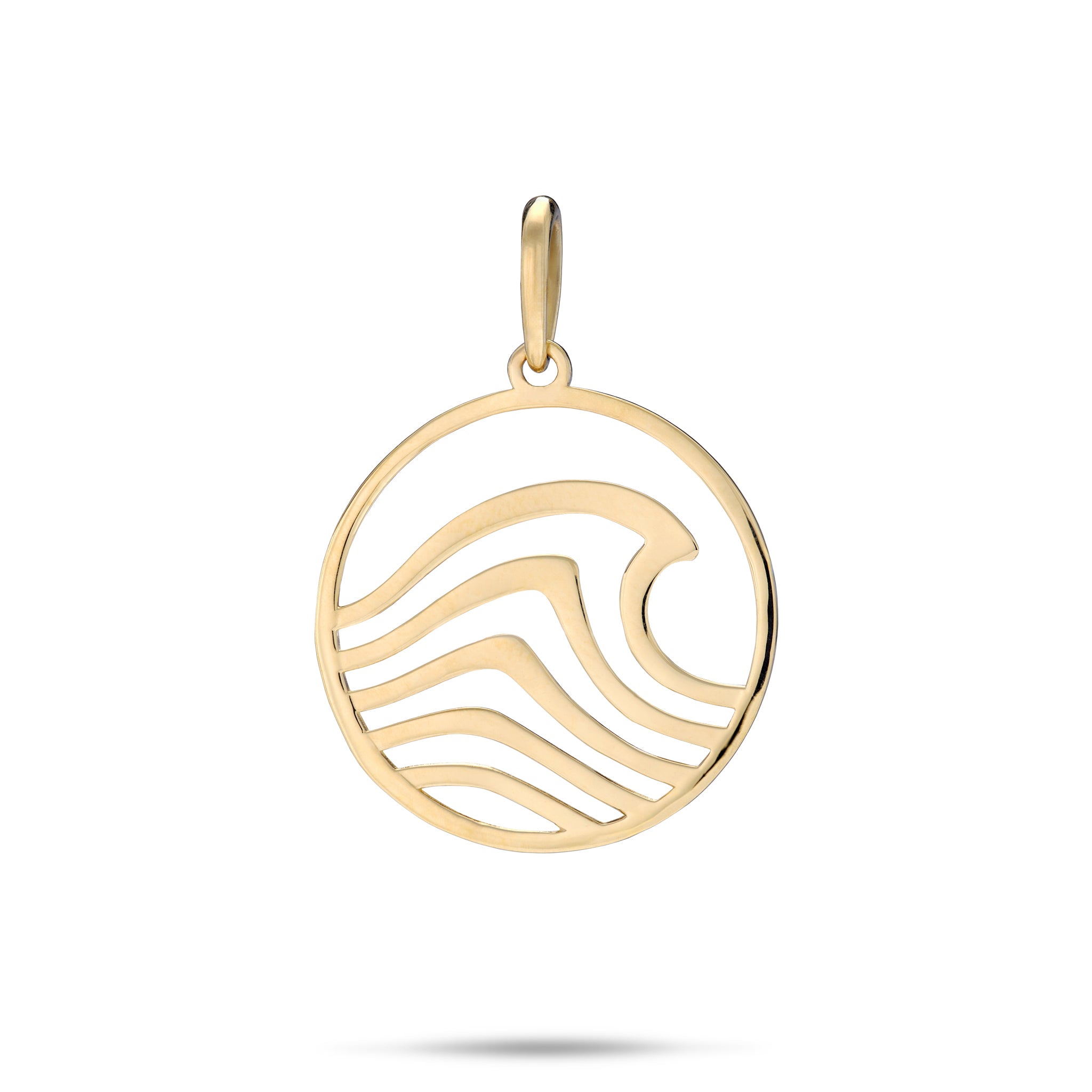 Abstract Nalu Pendant in Gold - 22mm