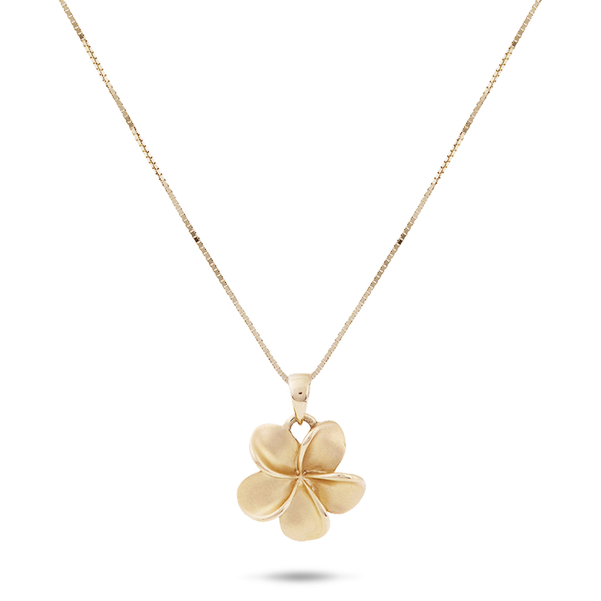 18" Plumeria Necklace in Gold - 11mm