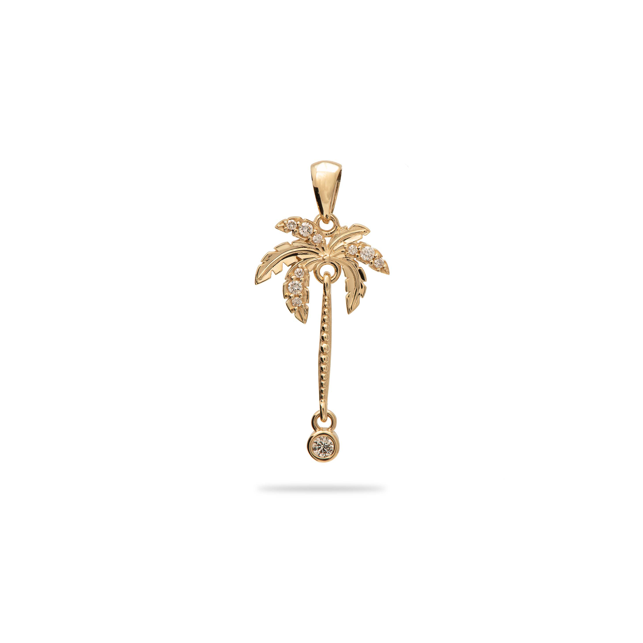 Paradise Palms - Palm Tree Pendant in Gold with Diamonds - 24mm