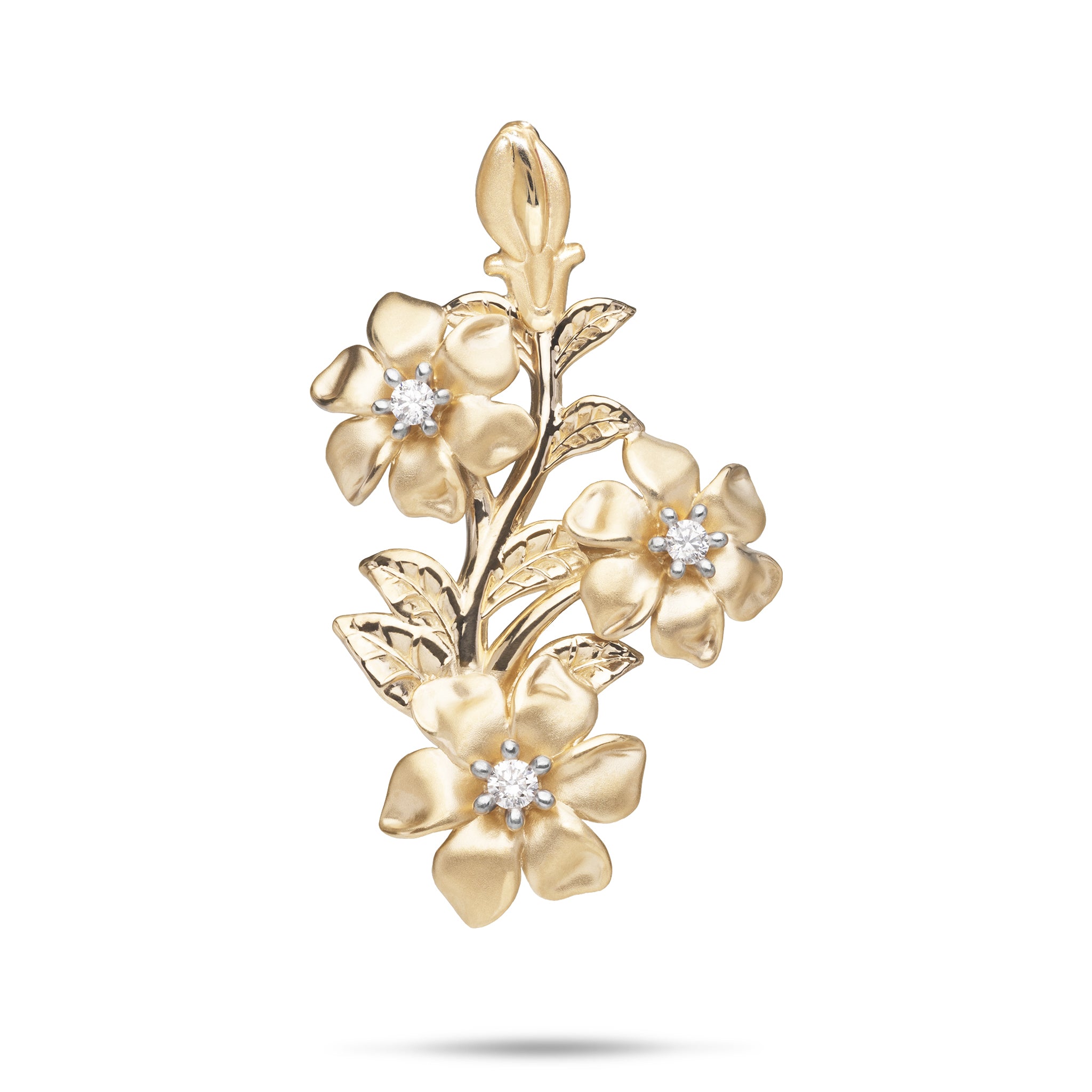 Nāʻū Pendant in Gold with Diamonds - 40mm