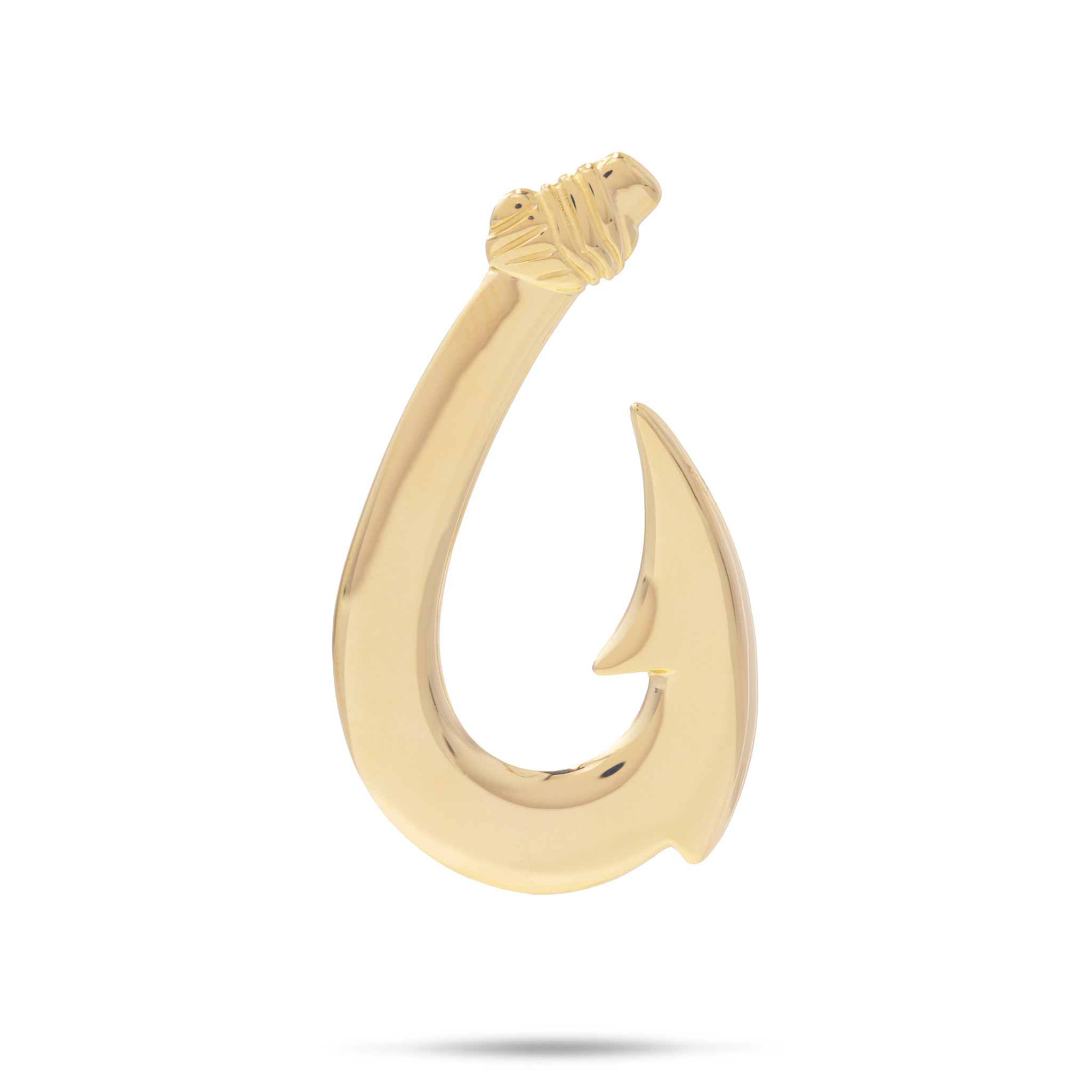 Fish Hook Pendant in Gold - 35mm